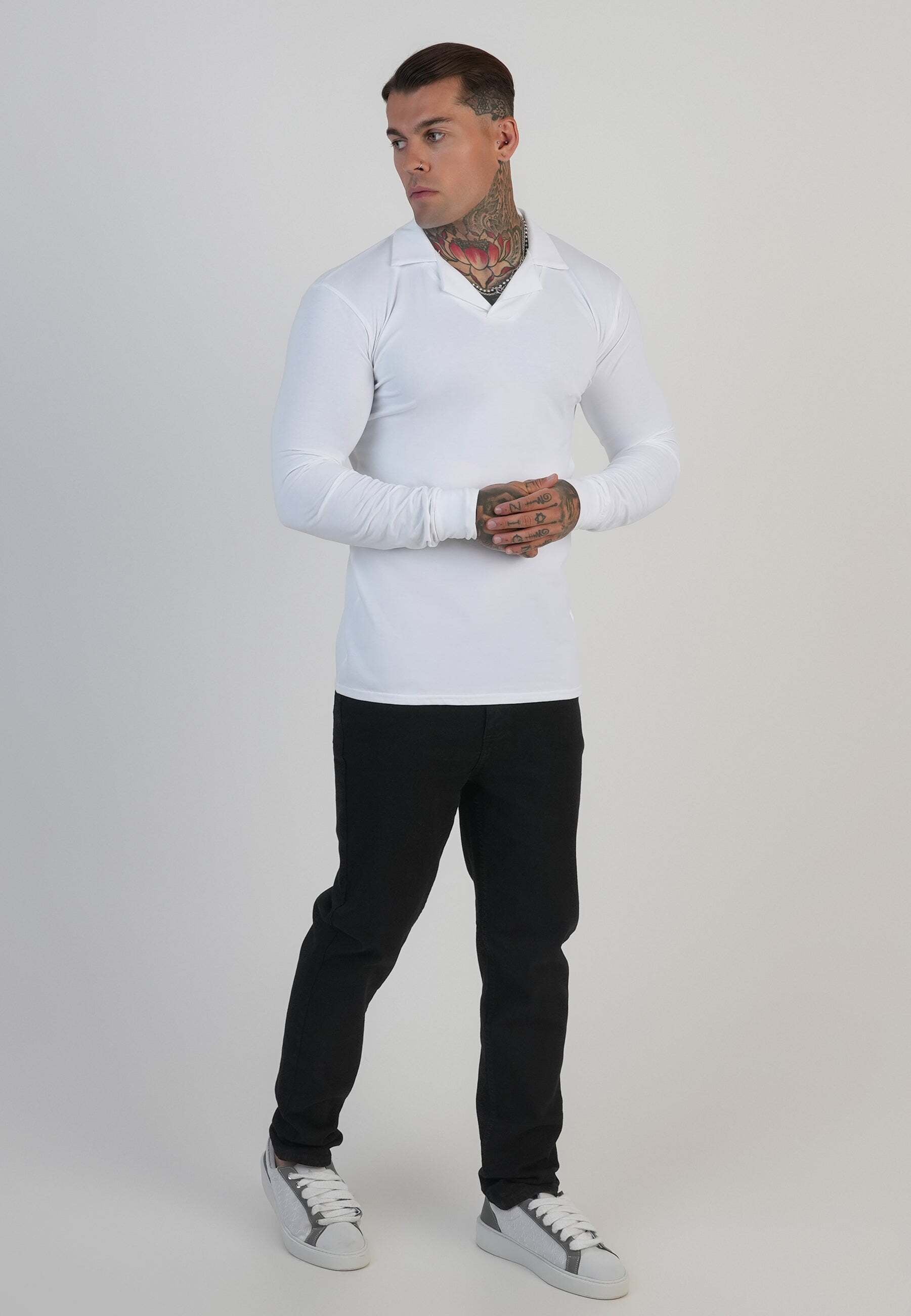 Siksilk Polo à manches longues »Siksilk Langarmpolo Longsleeved Revere«