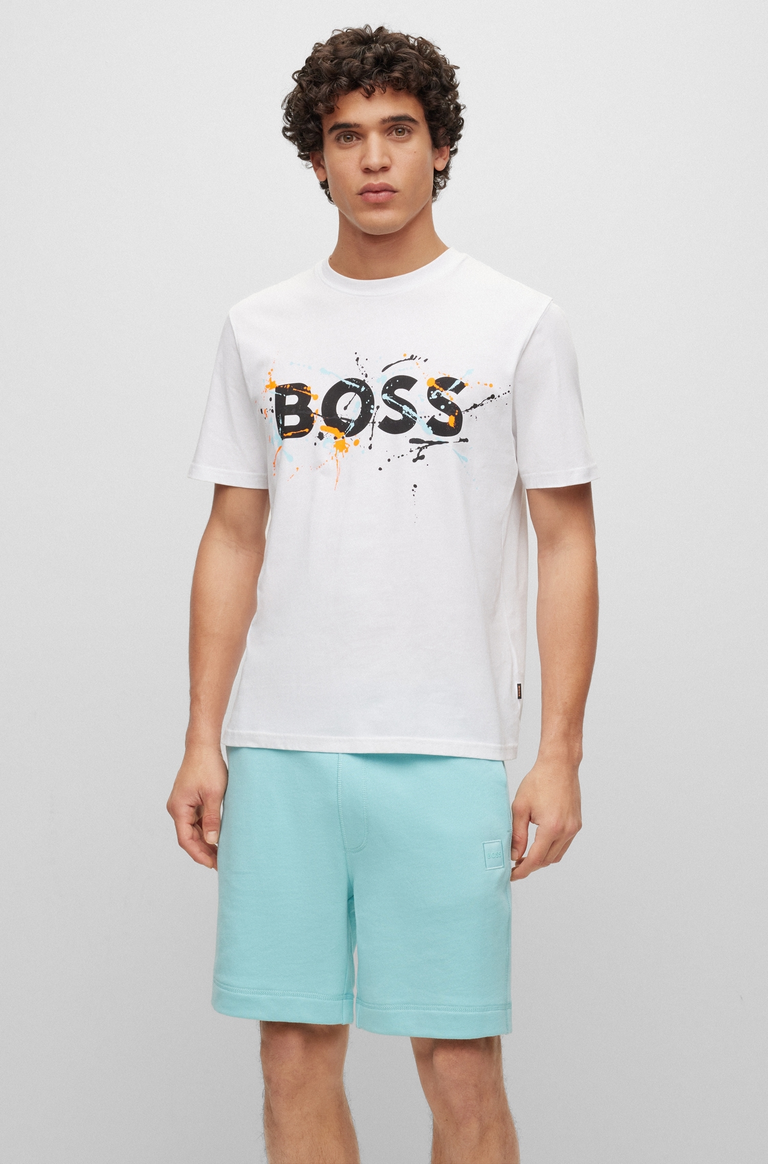 BOSS ORANGE T-Shirt, (1 tlg.), mit Label-Kontrastband innen am Rundhals