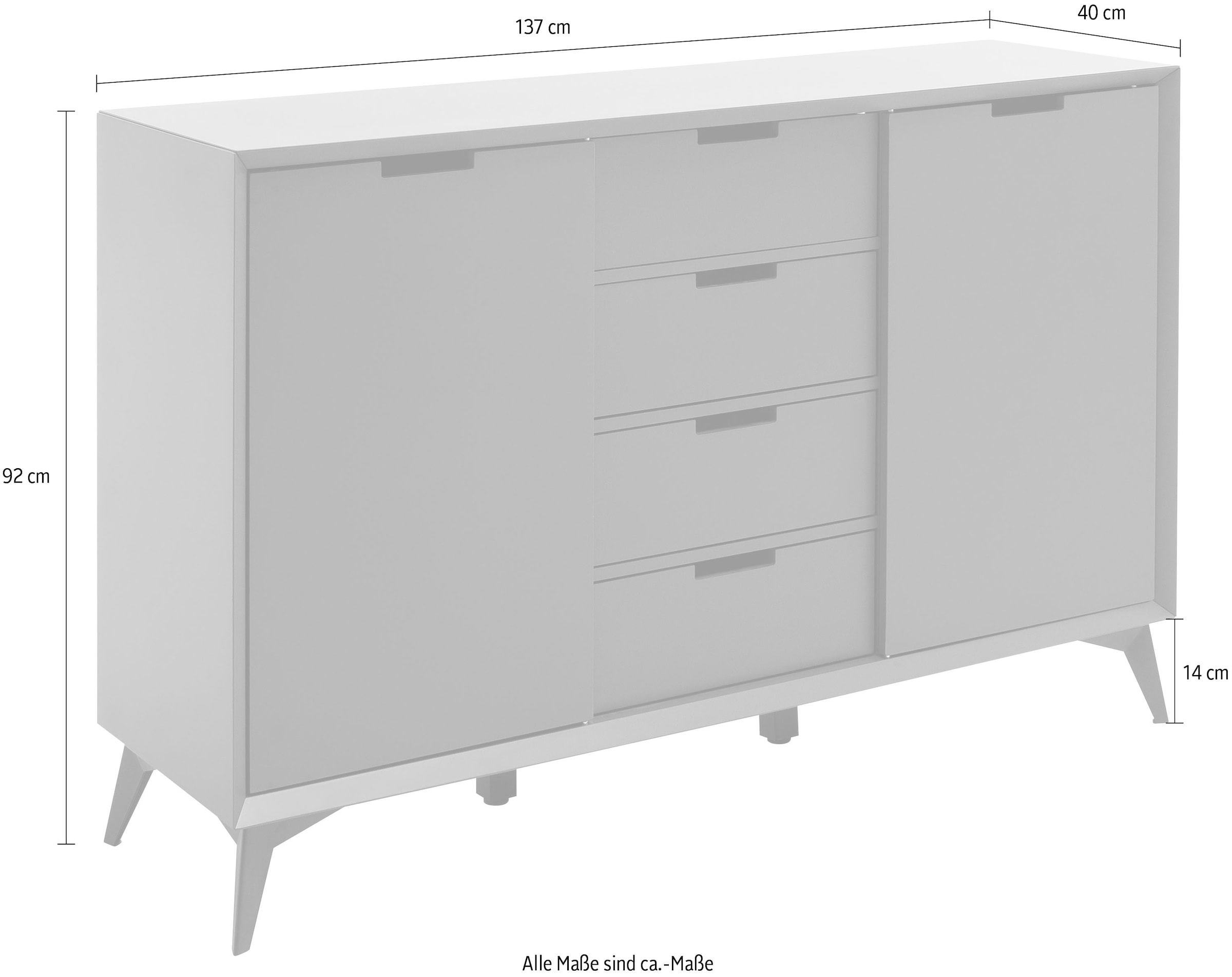 MCA furniture Highboard »Netanja« Breite ca. 137 cm