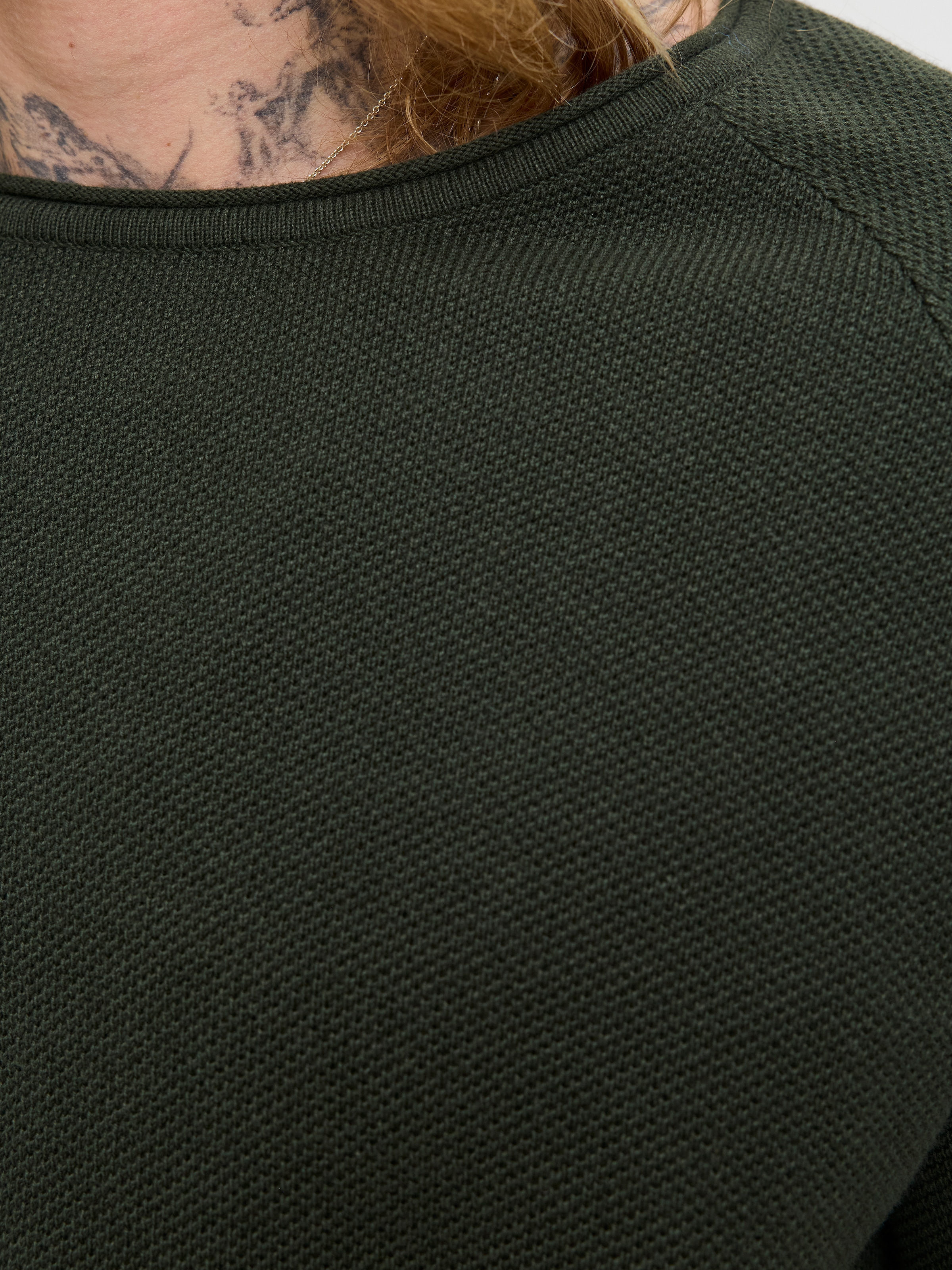 Jack & Jones Rundhalspullover »JJEHILL KNIT CREW NECK NOOS«, aus Strukturstrick