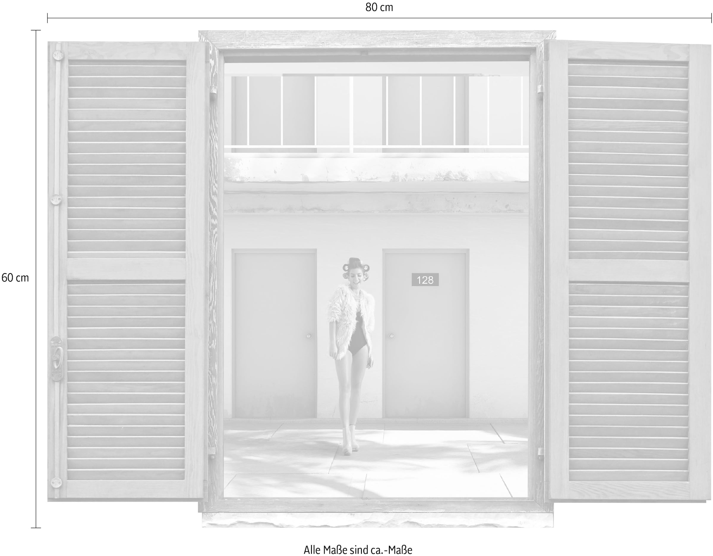 queence Wandtattoo »Frau vor Hauswand« Wandsticker, Wandbild, selbstklebend, 3D, Fenster