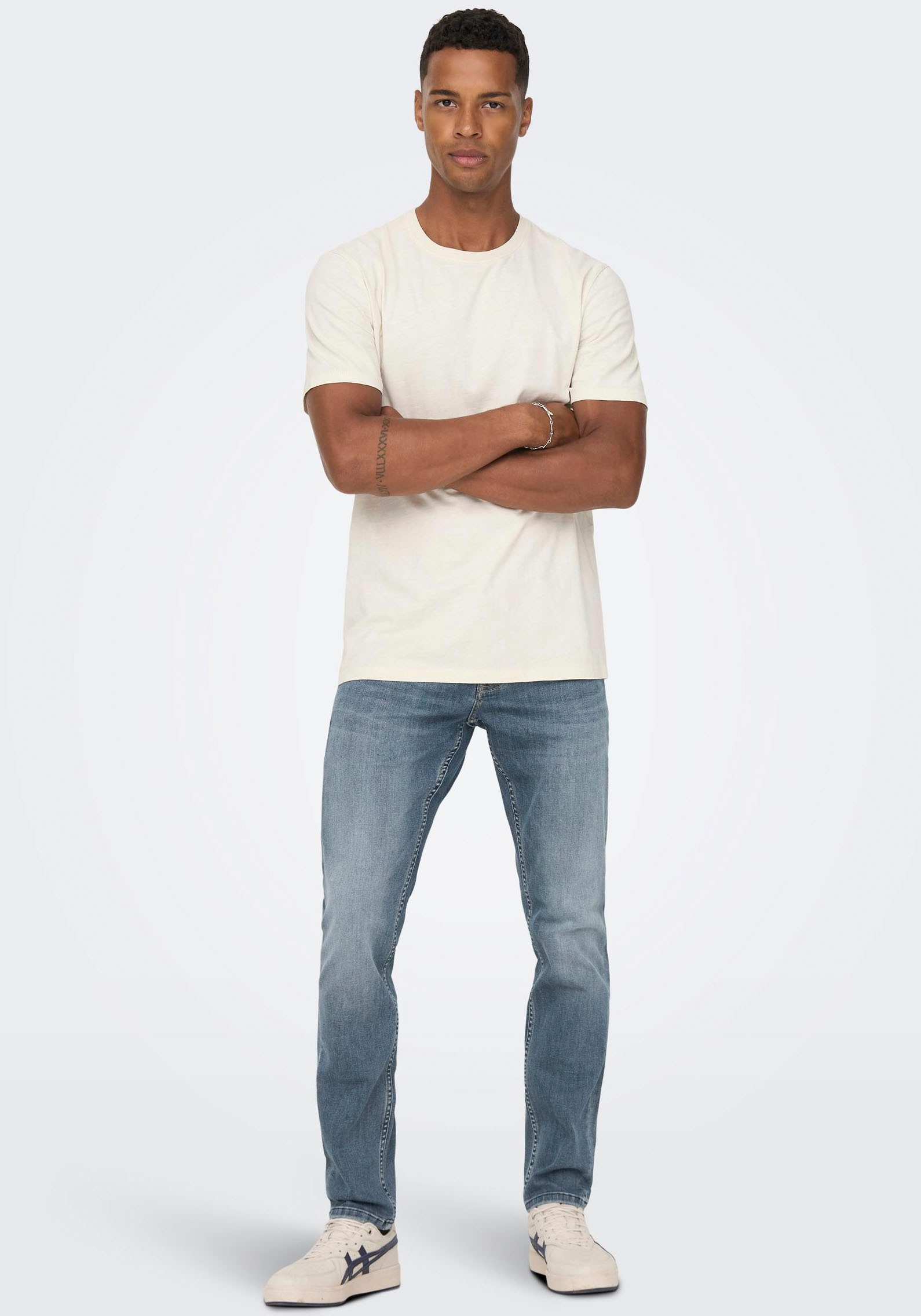 ONLY & SONS Slim-fit-Jeans »ONSLOOM SLIM DMB 9595 DOT DNM NOOS«, mit Destroyed Effekt