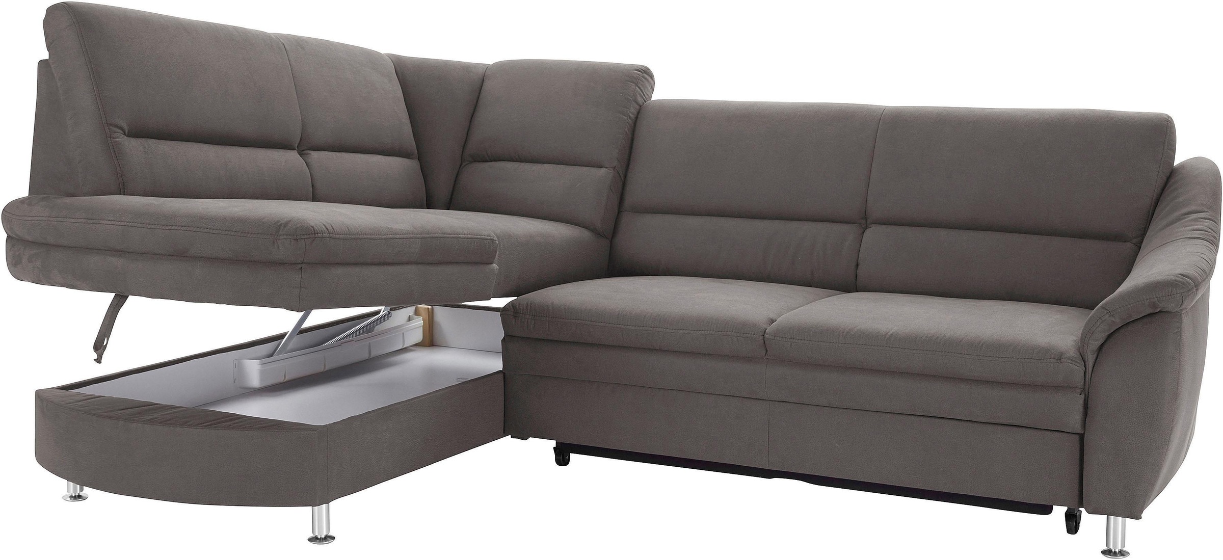 sit&more Ecksofa »Cardoso L-Form«, mit Federkern, wahlweise mit Bettfunktion und Schubkasten