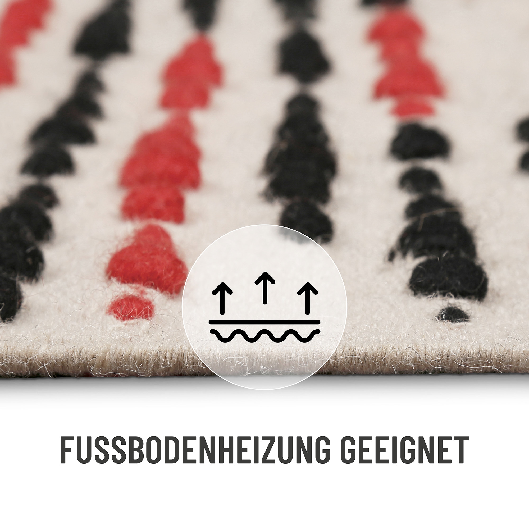 Wecon home Tapis »London Red« Rectangulaire 11 mm Höhe handgewebt, robust, strapazierfähig, skandinavisch, Naturfaser