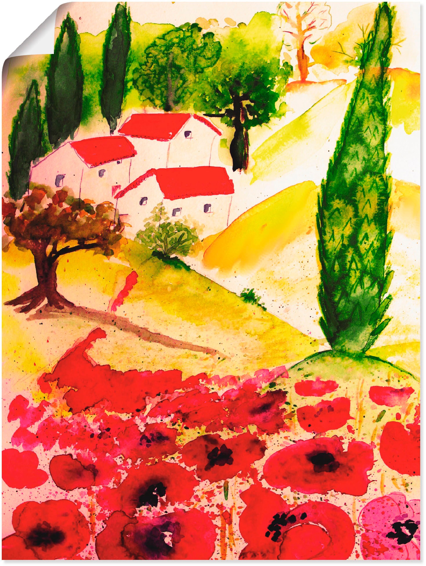 Image of Artland Wandbild »Sommer in der Toskana«, Europa, (1 St.), in vielen Grössen & Produktarten -Leinwandbild, Poster, Wandaufkleber / Wandtattoo auch für Badezimmer geeignet bei Ackermann Versand Schweiz