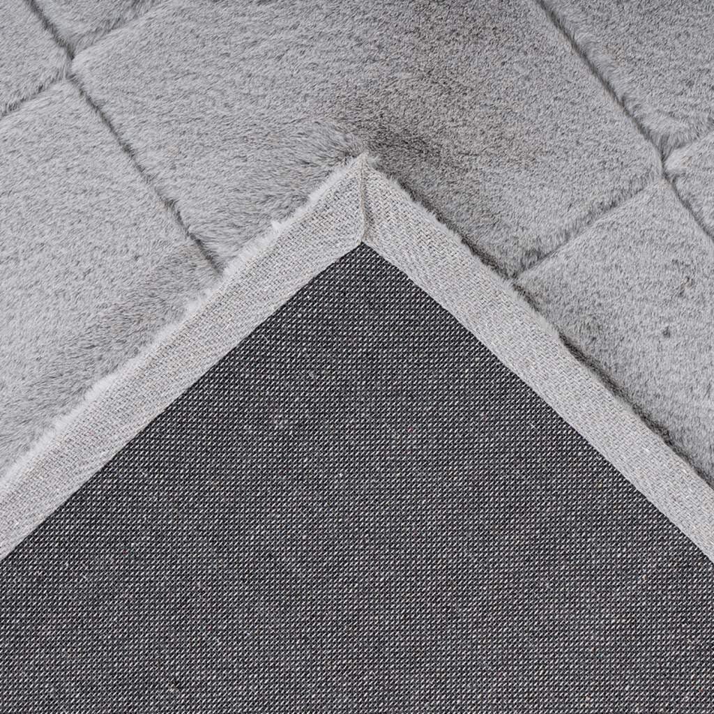 Carpet City Hochflor-Teppich »Moment«, rechteckig, 31 mm Höhe, besonders weich, Kaninchen Fell Haptik, 3D-Effekt, Rauten, Wohnzimmer