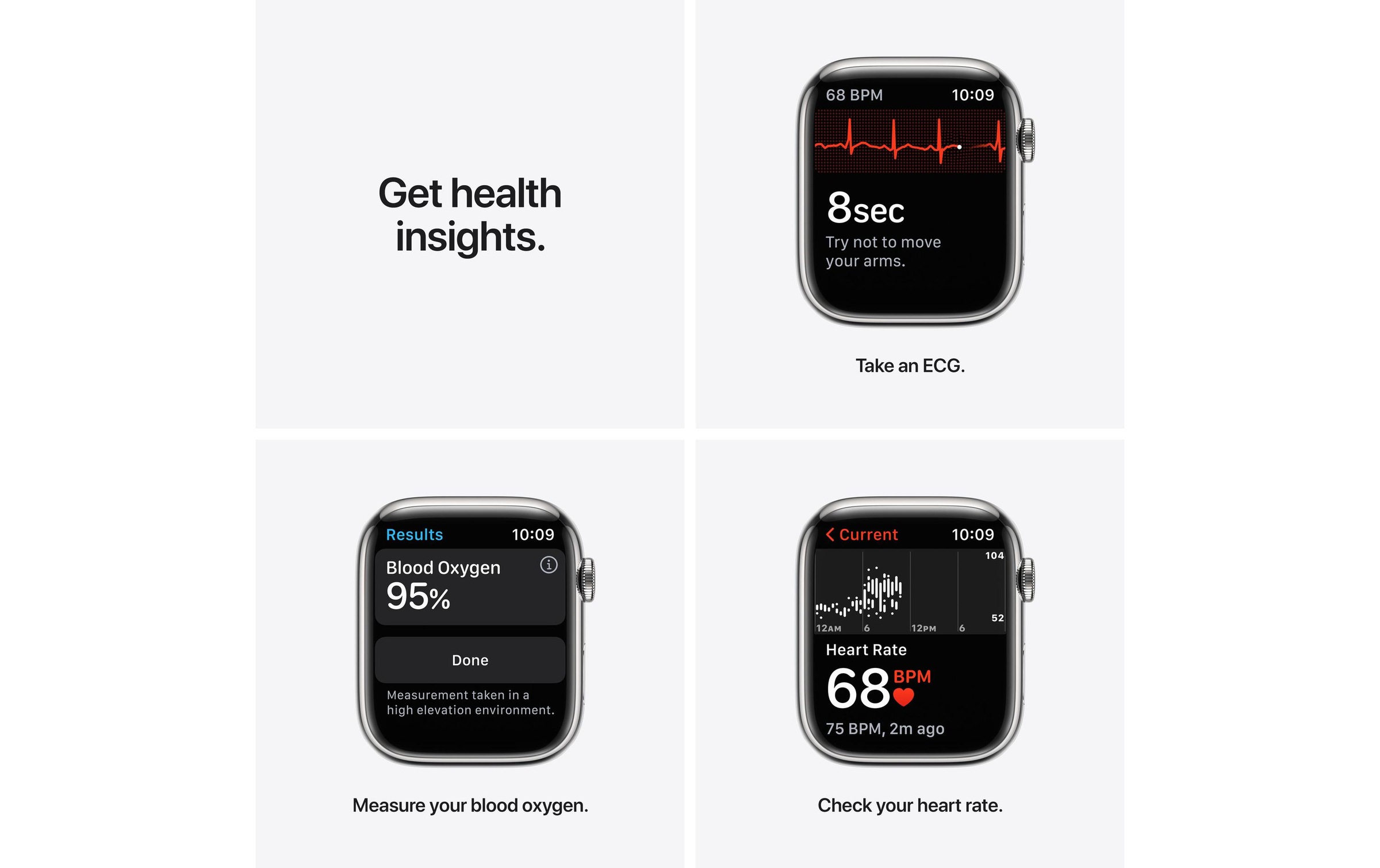 Apple Smartwatch »Serie 7, GPS, 45 mm Edelstahlgehäuse mit Sportarmband«, (Watch OS MKJV3FD/A)