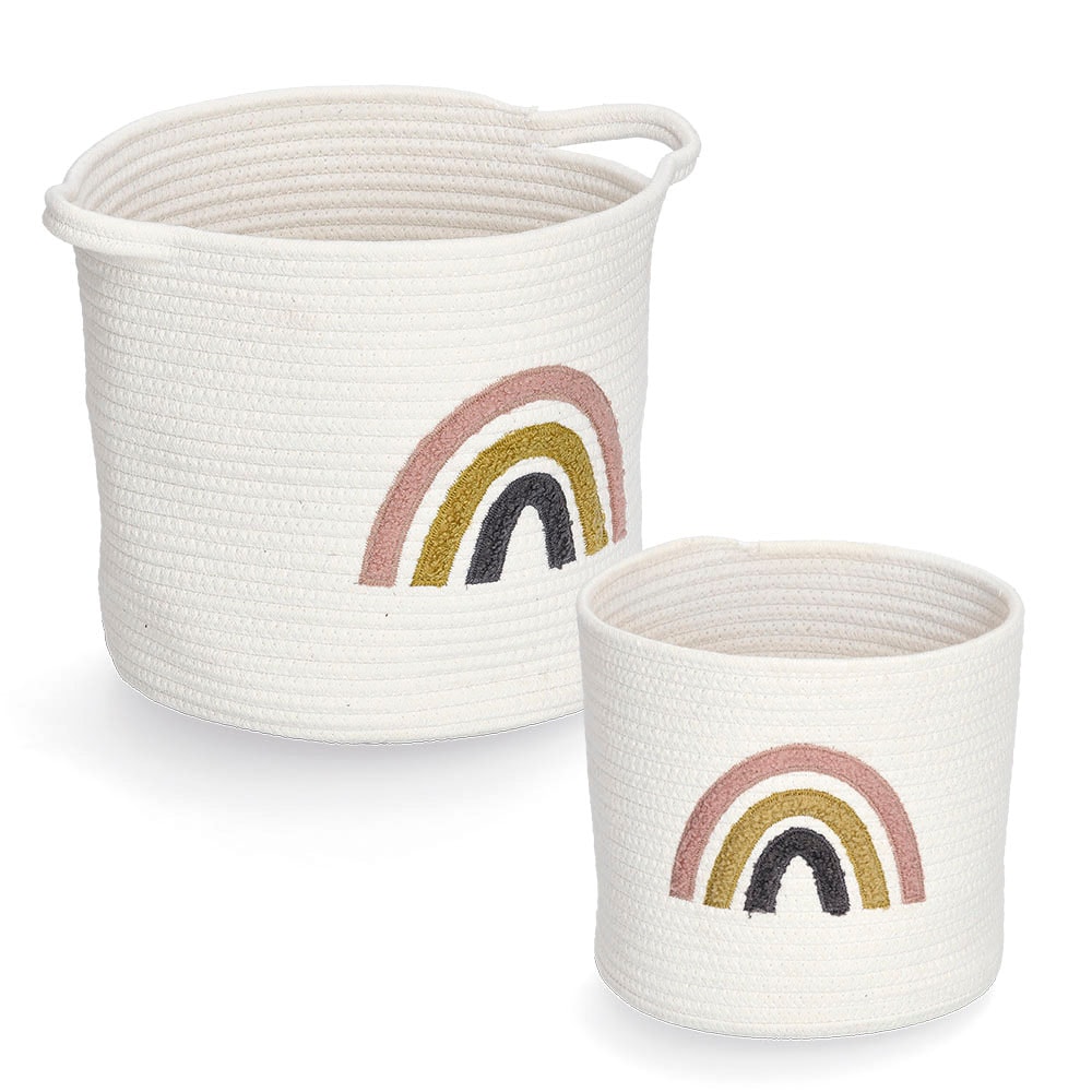Image of Zeller Present Aufbewahrungskorb "Rainbow" Aufgestickter Regebogen