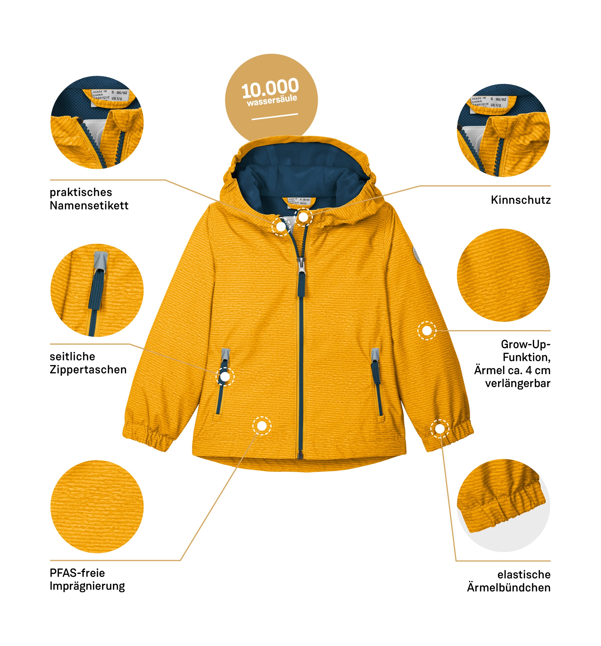 first instinct by killtec Veste fonctionnelle »FIOS 6 MNS JCKT« Wasser- und winddichte Kinderjacke, verlängerbare Ärmeln