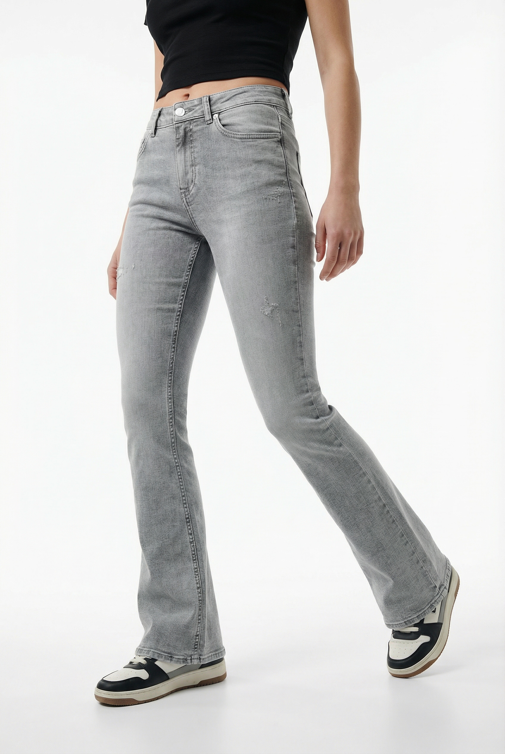 Image of ONLY Bootcut-Jeans "ONLBLUSH MID WAIST FLARED DNM REA1099" mit dezentem Used-Look