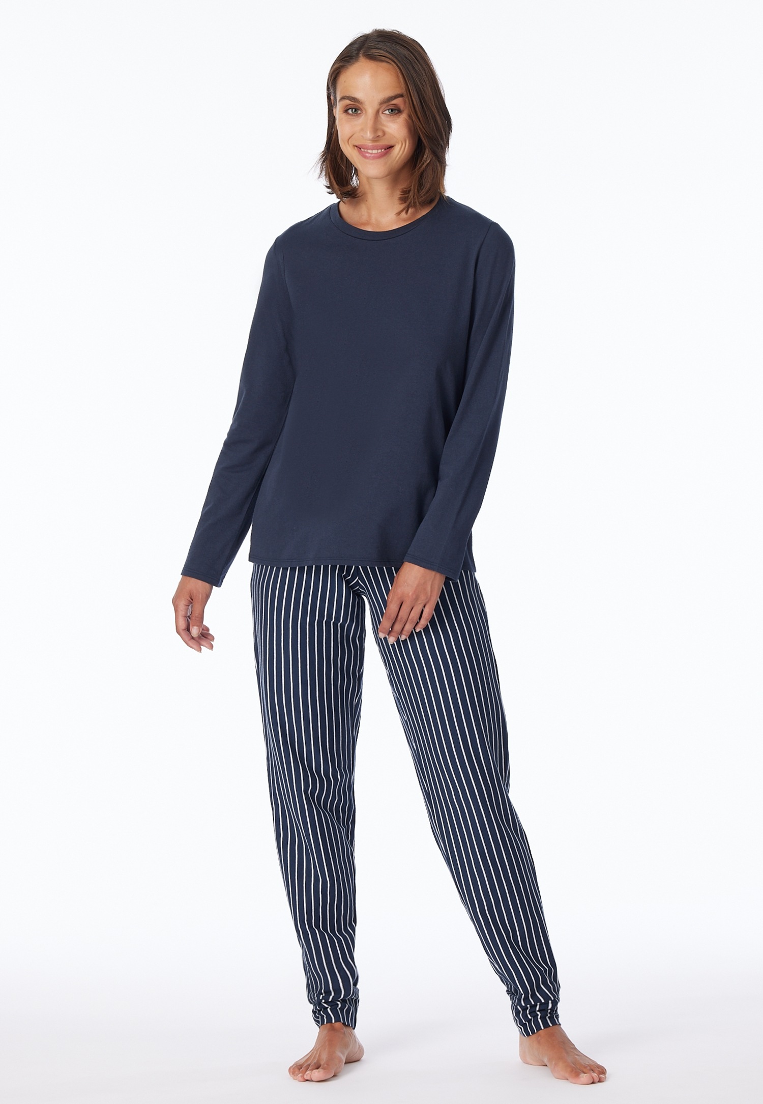 Image of uncover by SCHIESSER Schlafanzug "Uncover Nightwear" 2 mit Rundhalsausschnitt, Langarm, Single Jersey-Qualität