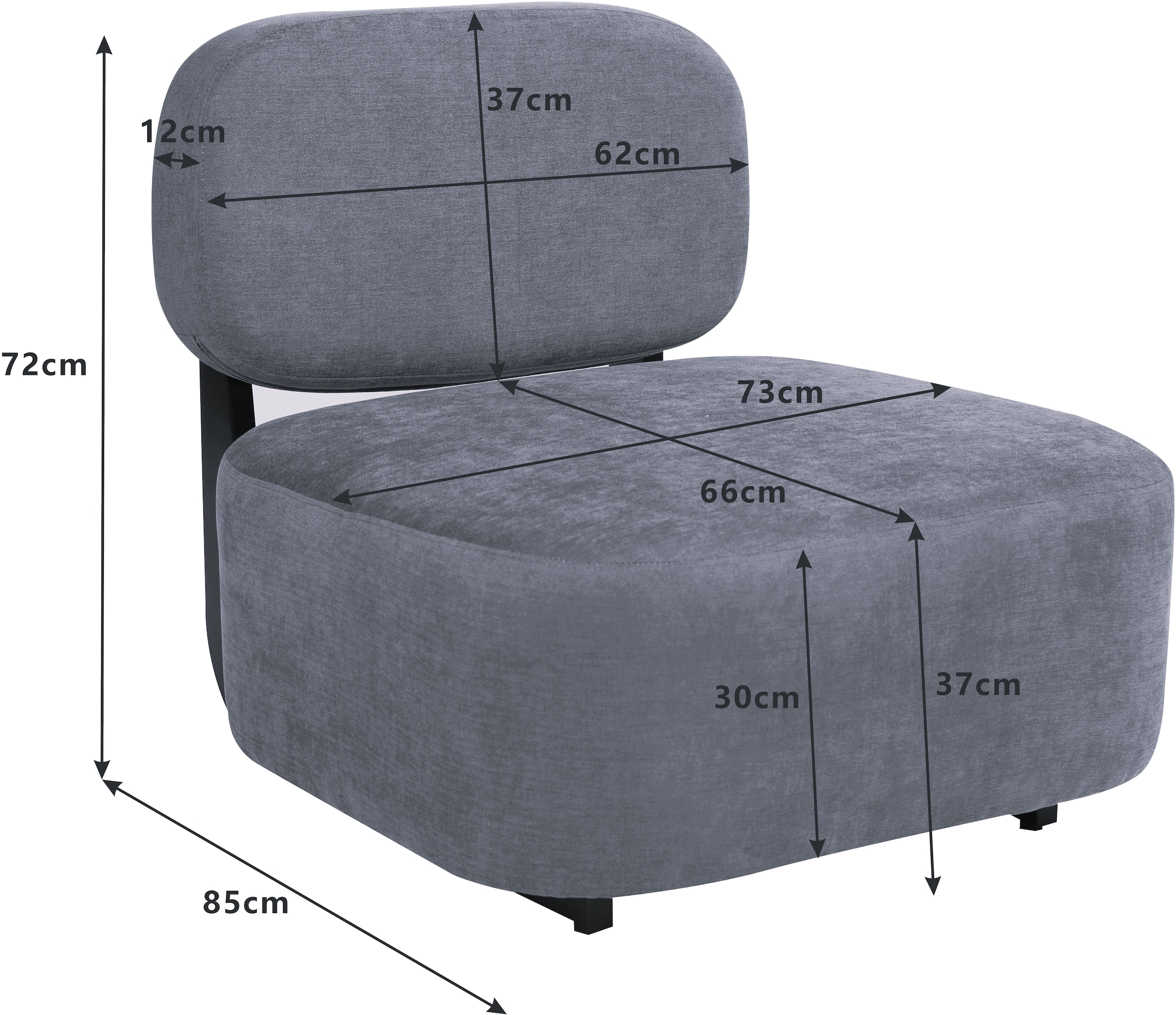 Home affaire Fauteuil lounge »LIORAN Designsessel mit filigranem Holzgestell«