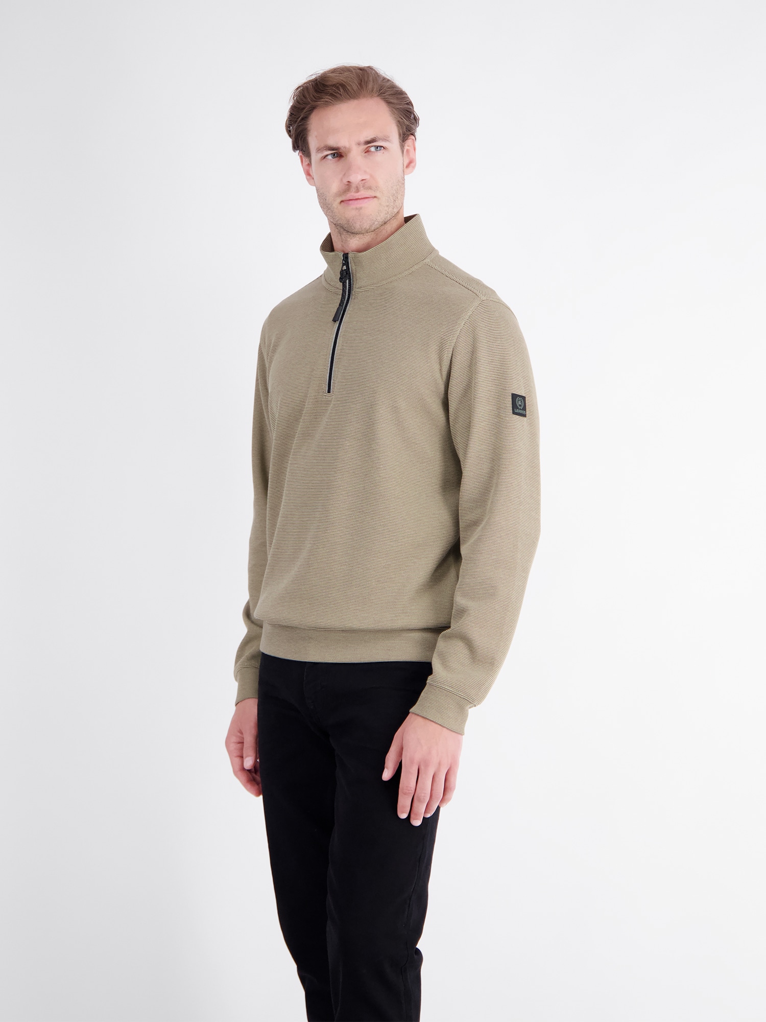 LERROS Sweat-shirt »Hochwertiger Troyer aus Mischgewebe mit feiner Rippstruktur«
