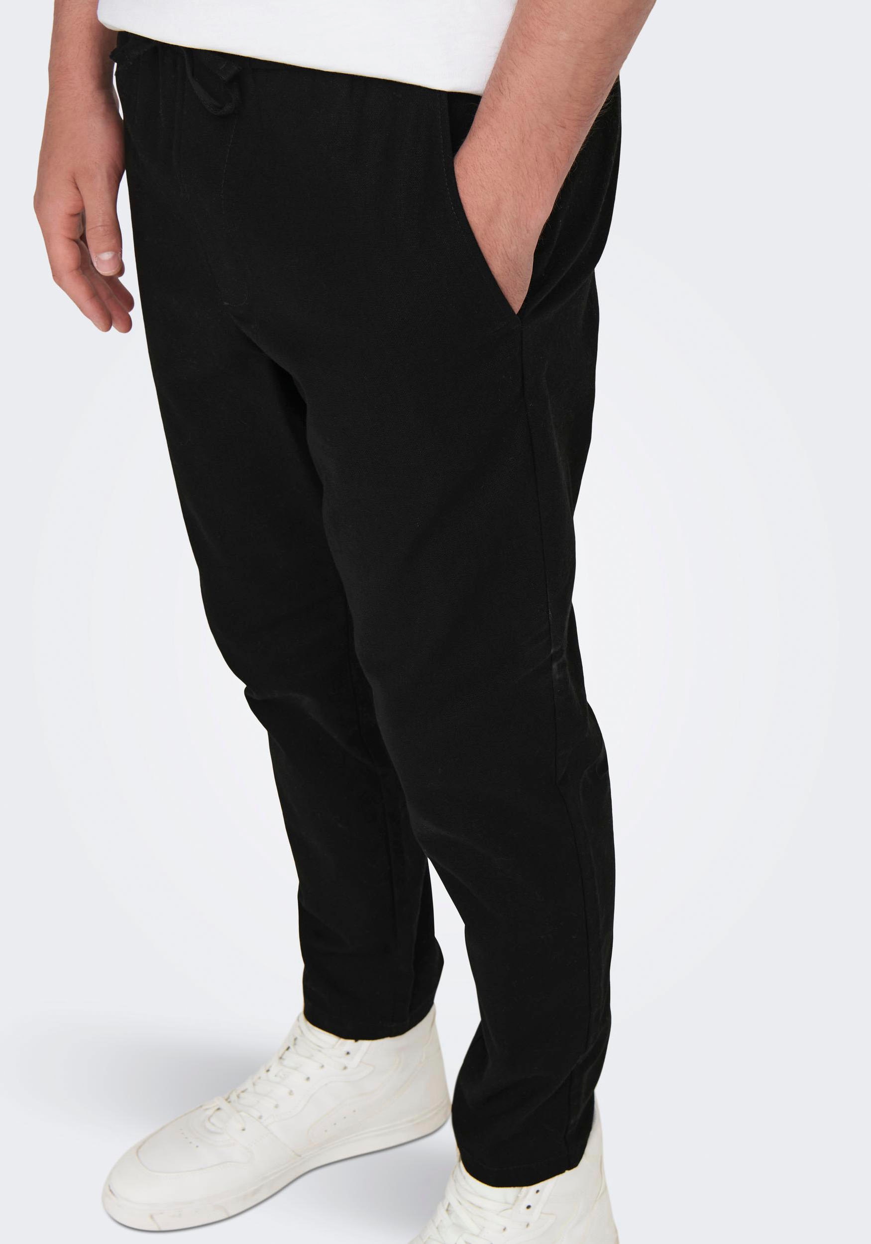 ONLY & SONS Pantalon en tissu »ONSLINUS CROP 0007 COT LIN PNT NOOS«  mit Leinen
