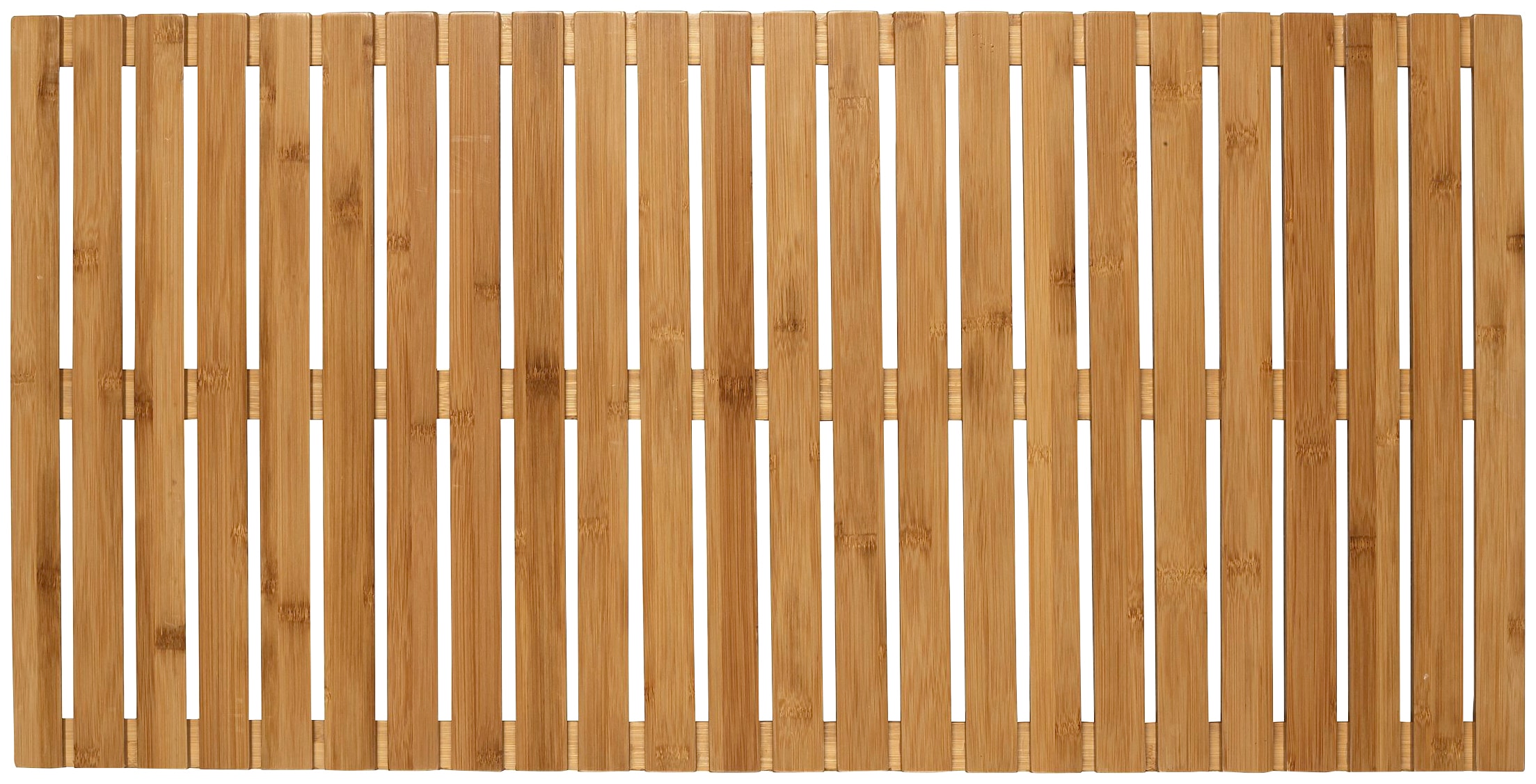 Image of WENKO Badematte "Indoor & Outdoor" Höhe 10 mm rutschhemmend beschichtet Bambus, 50 x 100 cm