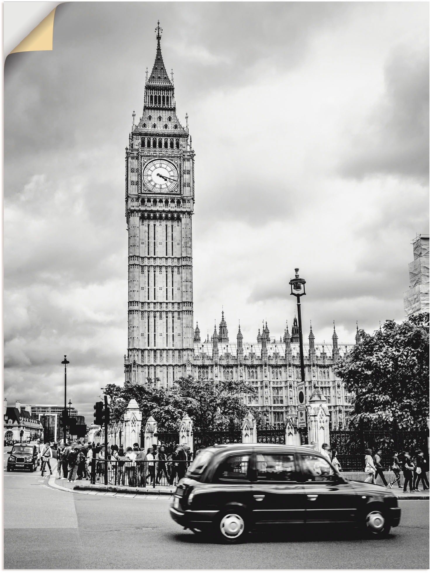Image of Artland Wandbild »London Taxi und Big Ben«, Gebäude, (1 St.), in vielen Grössen & Produktarten - Alubild / Outdoorbild für den Aussenbereich, Leinwandbild, Poster, Wandaufkleber / Wandtattoo auch für Badezimmer geeignet bei Ackermann Versand Schweiz
