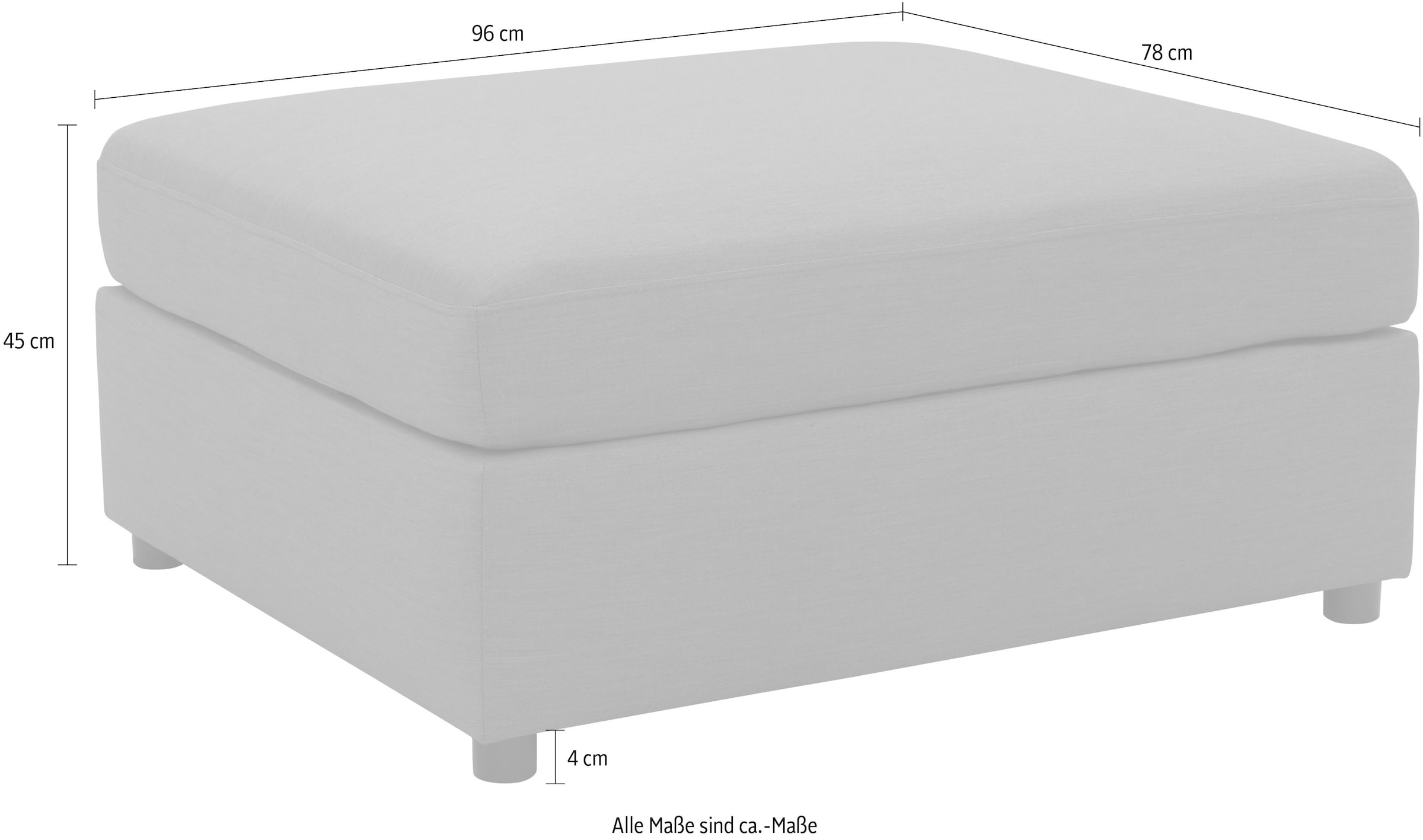 DOMO collection Polsterhocker »Solskin, individuell erweiterbar«, Outdoor, grosser Polsterhocker, B/T/H 96/78/45 cm