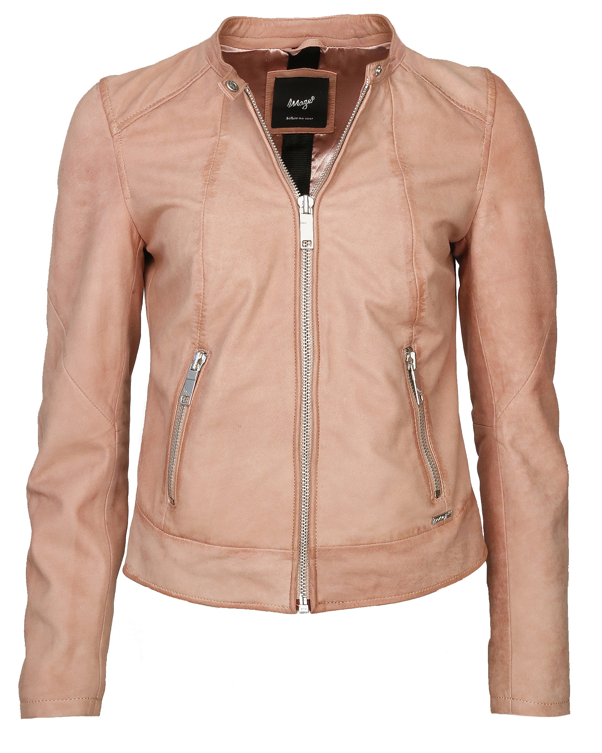 Lederjacke mit Rundhalskragen »Avoca«