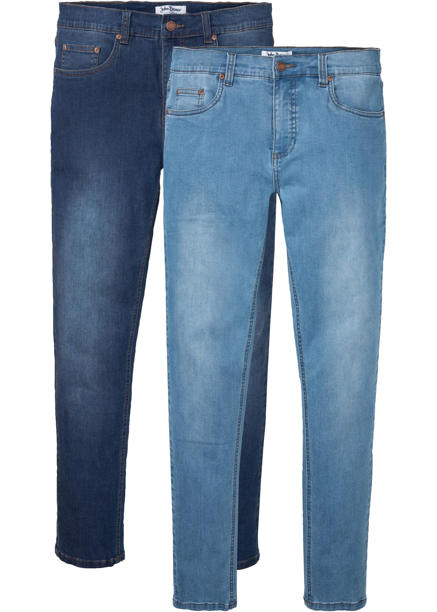 Image of bonprix Slim-fit-Jeans Packung, 2 5-Pocket-Form, super bequeme Stretchqualität