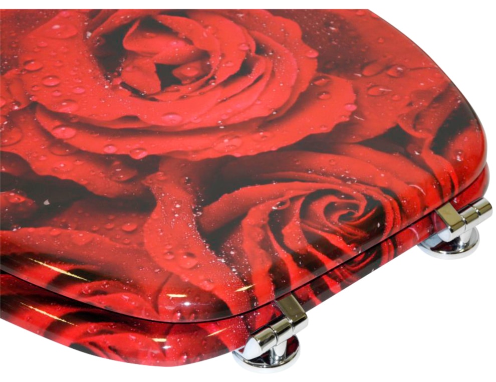 Sanilo Badaccessoire-Set »Rosen«, (Komplett-Set, 3 tlg.), bestehend aus WC-Sitz, Badteppich und Waschbeckenstöpsel