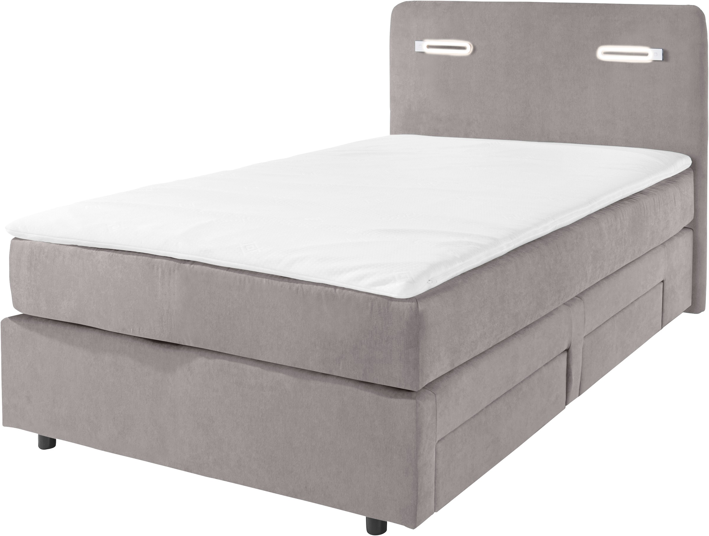 Home affaire Boxbett »Luan« Schubkästen, LED-Beleuchtung und Topper, in Breite 120 cm und 180 cm