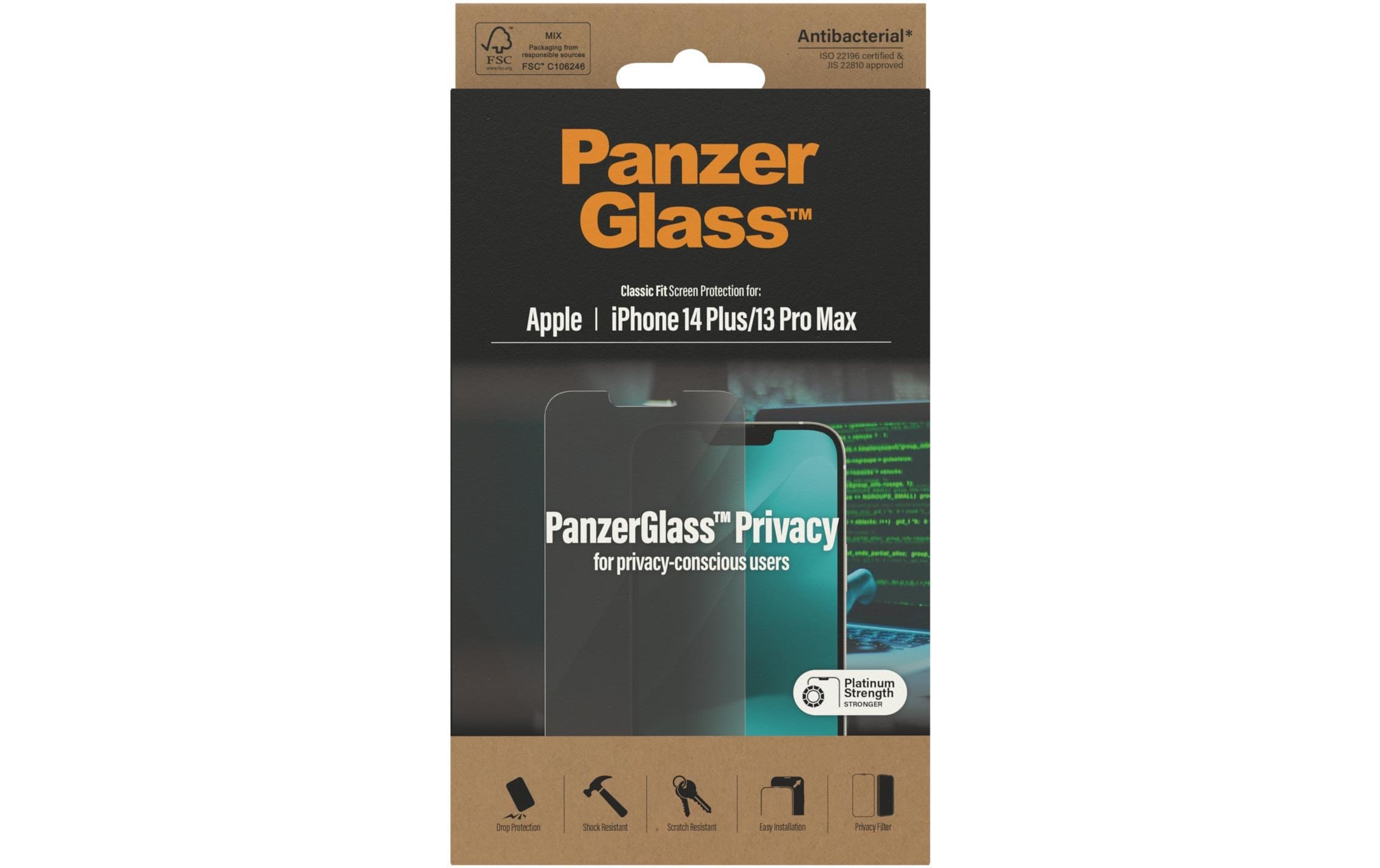 Displayschutzglas »Classic Fit Privacy iPhone 13 Pro Max/14 Plus«, für iPhone 13 Pro...