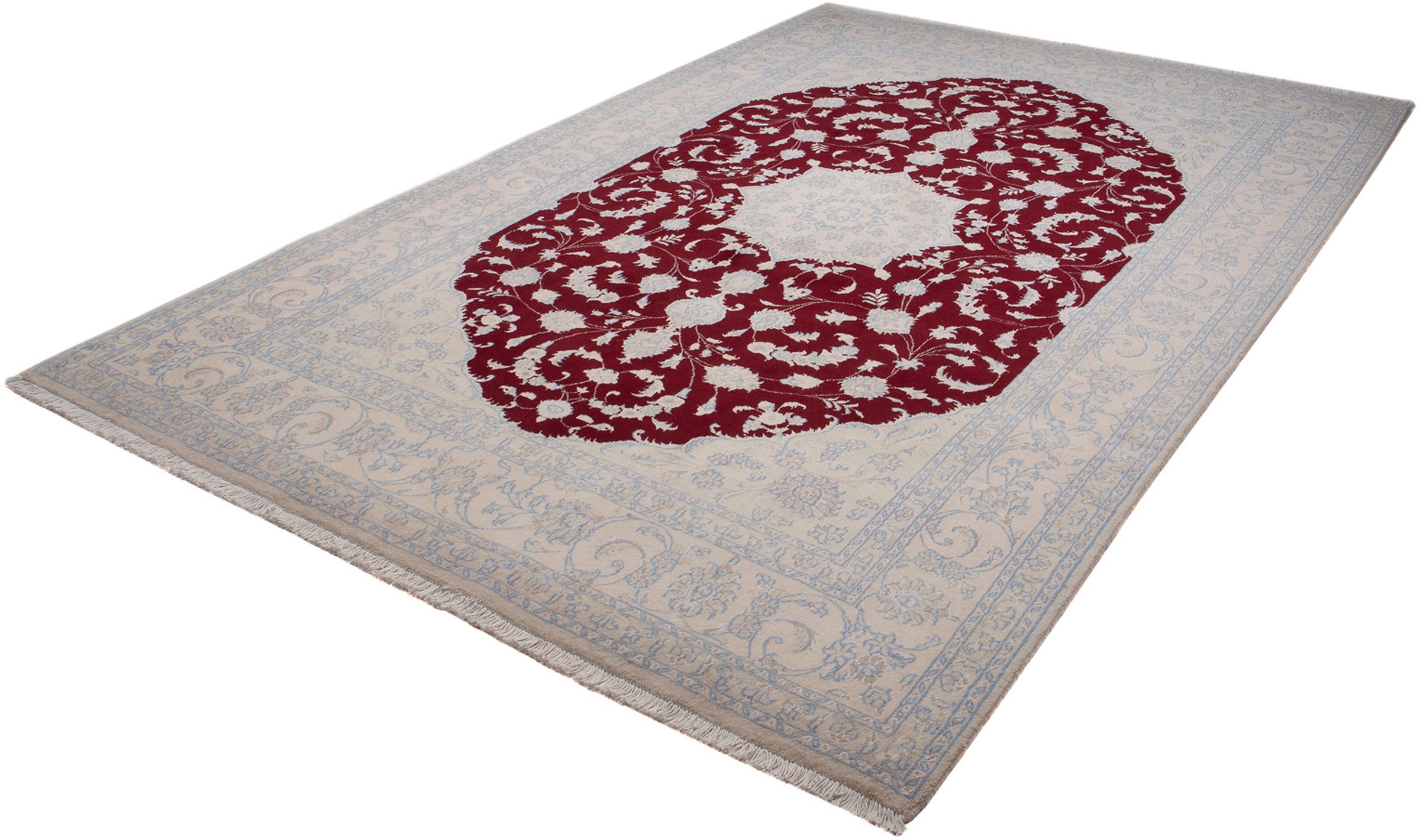 Image of morgenland Orientteppich »Perser - Nain - 308 x 200 cm - dunkelrot«, rechteckig, 10 mm Höhe, Wohnzimmer, Handgeknüpft, Einzelstück mit Zertifikat bei Ackermann Versand Schweiz