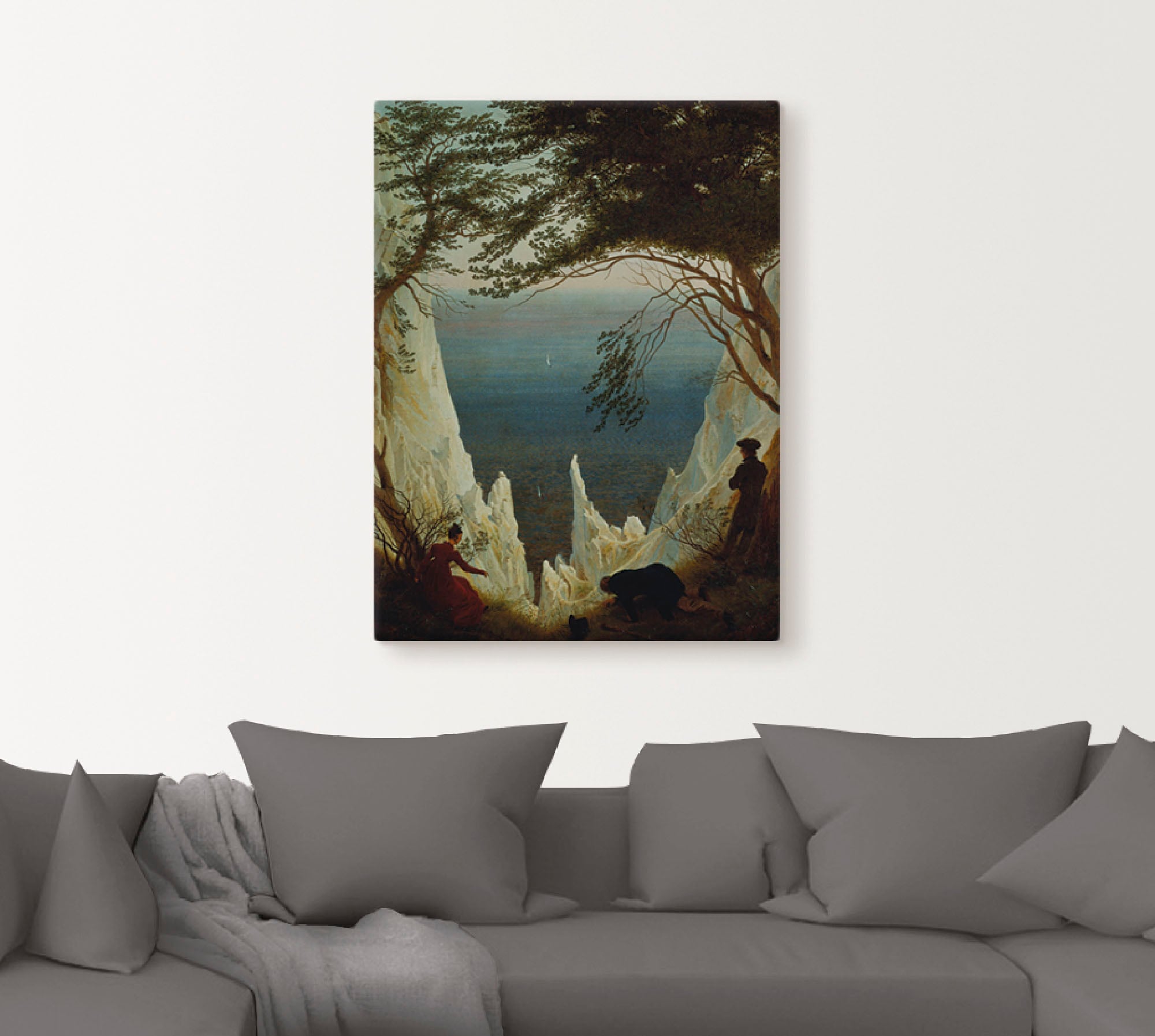 Artland Leinwandbild »Die Kreidefelsen von Rügen. 1818/1819.« Felsen 1 Stk. tlg. auf Holzrahmen gespannt