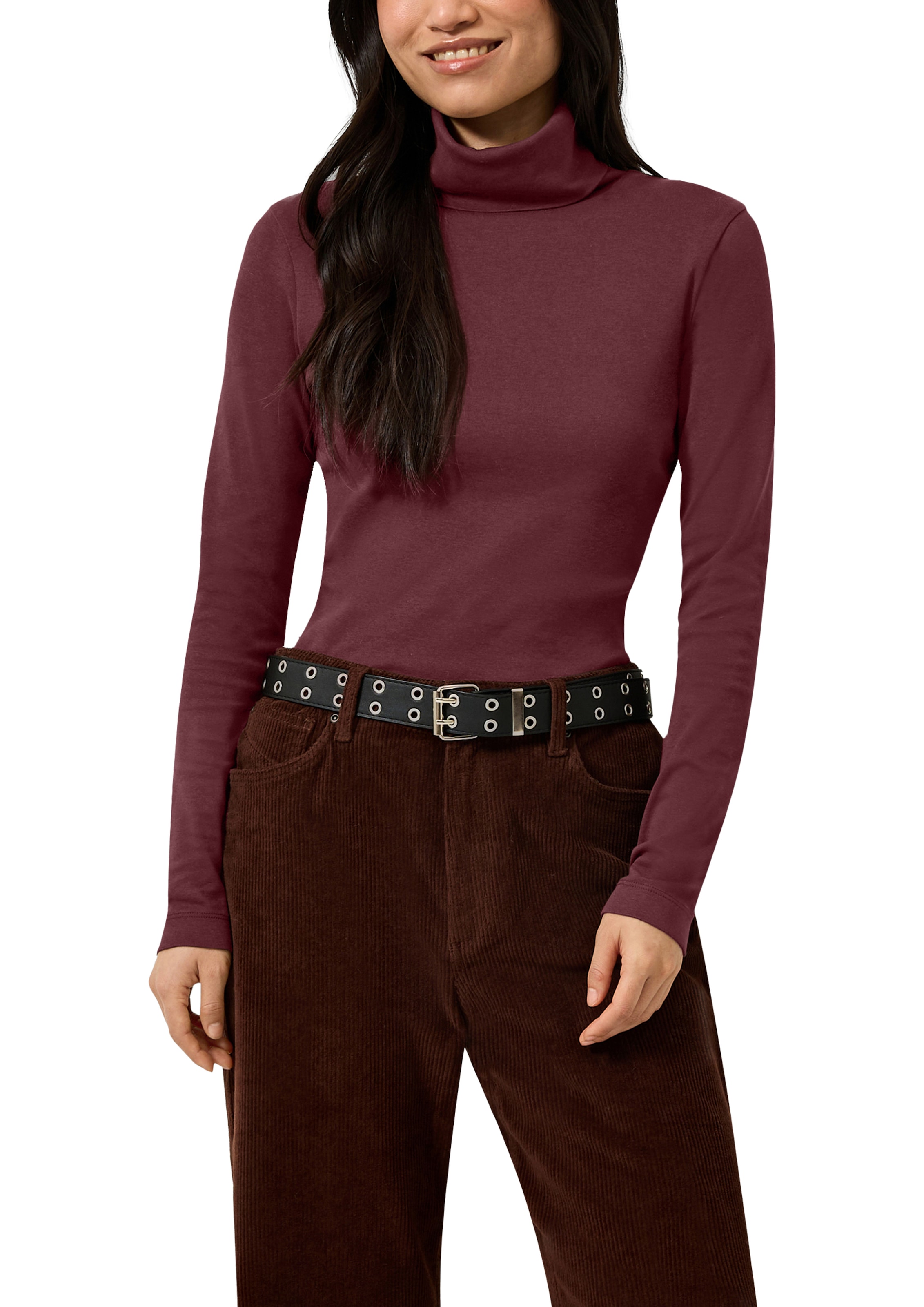 Image of QS Rollkragenshirt Langarmshirt mit Rolli / Baumwolle