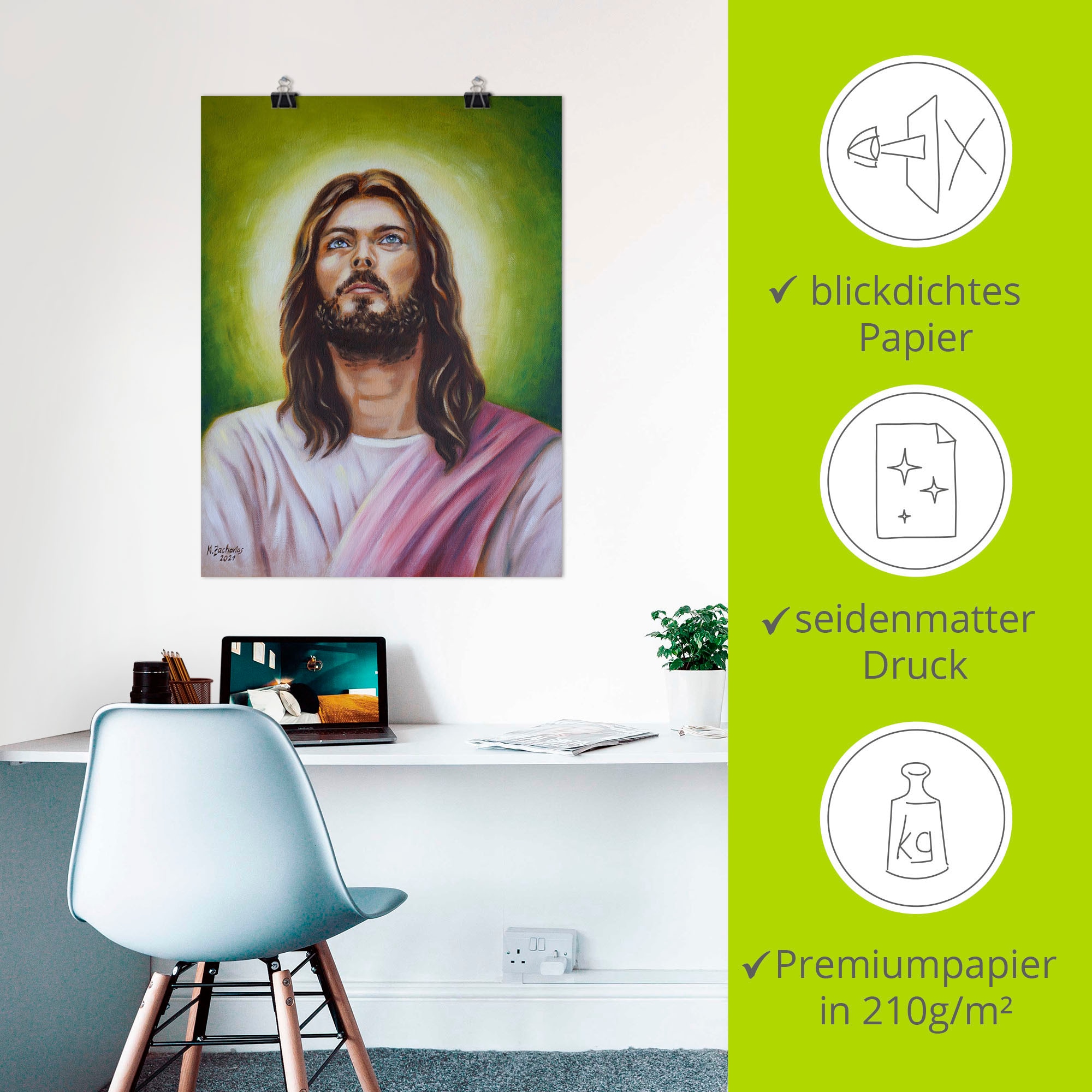 Artland Wandbild »Jesus Leinwandbild, Bilder, Alubild, Christus Grössen versch. (1 Poster kaufen in als St.), Wandaufkleber Porträt«, Christliche günstig oder