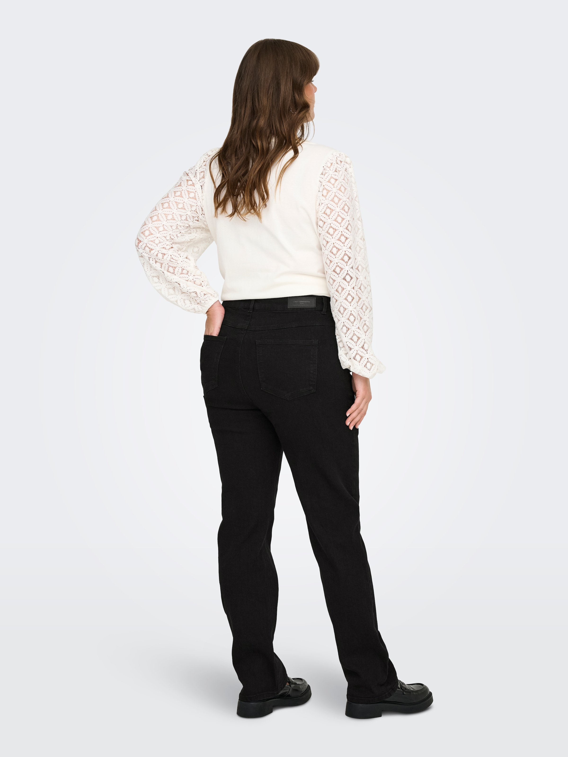 ONLY CARMAKOMA Jeans droit »CARCRUZ EX HW STRAIGHT DNM PIMBOX BF«