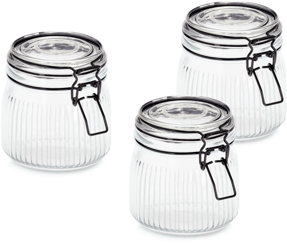 Image of Zeller Present Vorratsglas "mit Bügelverschluss, 3-tlg." luftdicht, schützt vor Feuchtigkeit