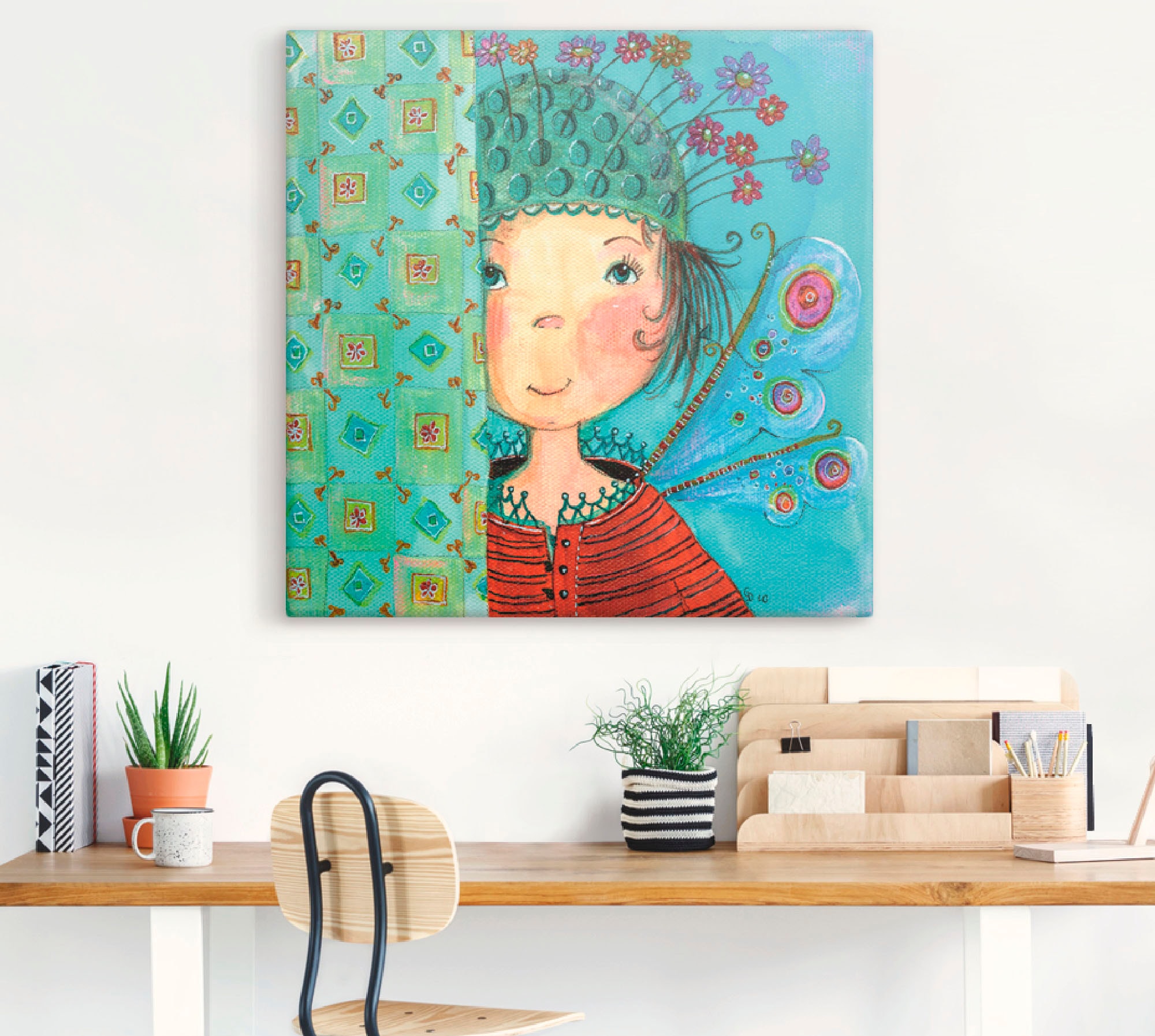 Artland Wandbild »Engelchen versteckt sich«, Kinder, (1 St.), als Leinwandbild, Poster in verschied. Grössen