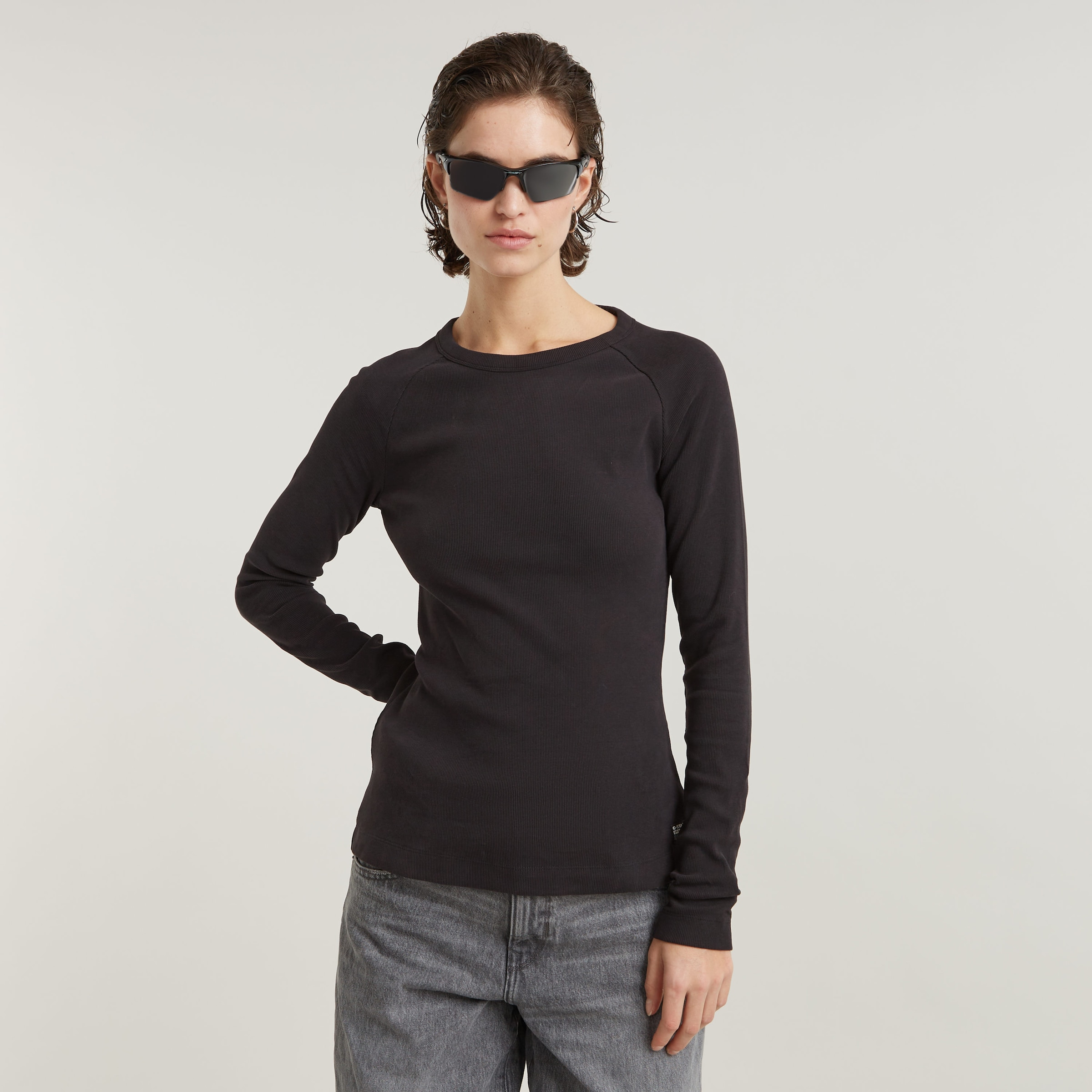 T-Shirt »Slim Rib Keyhole«, mit Cut-Out hinten