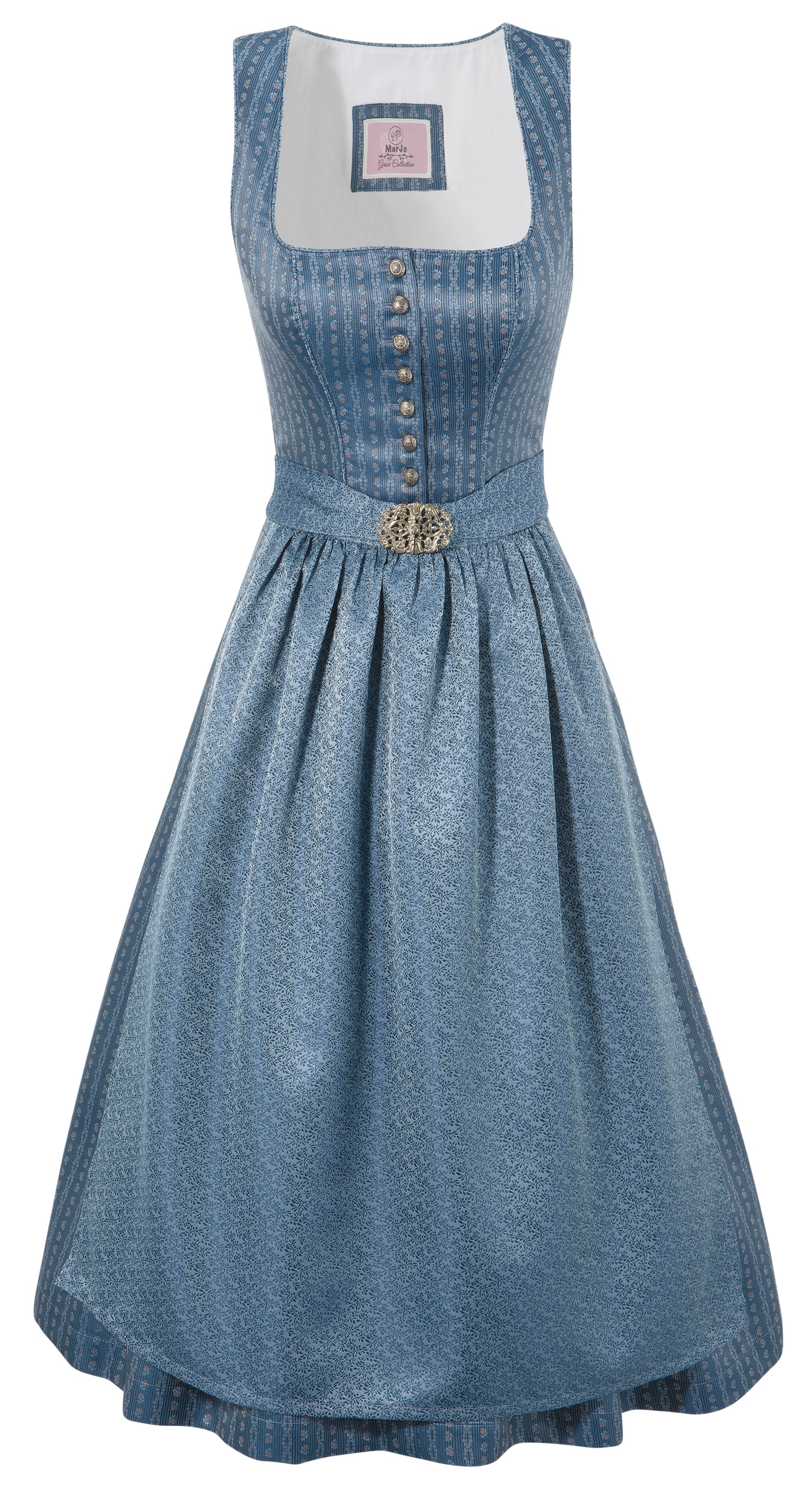 Dirndl midi im stilvollem Mustermix