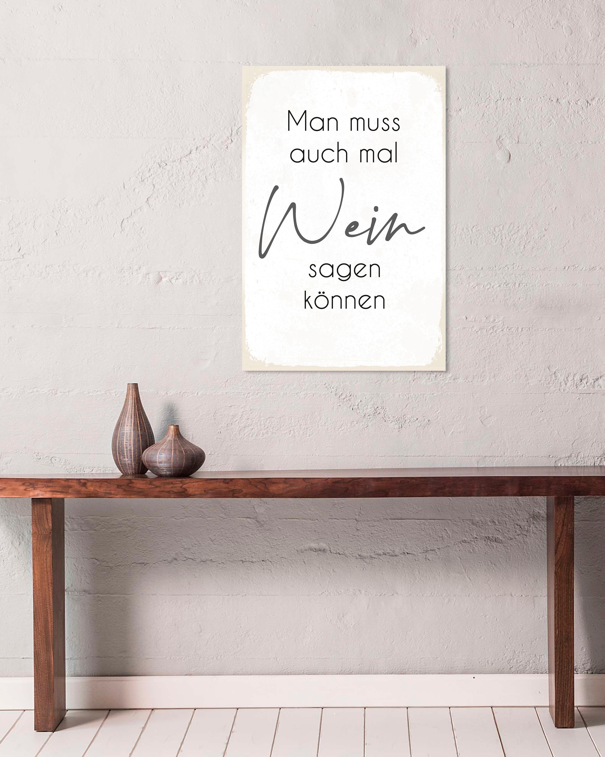 Image of queence Metallbild "Wein sager" Getränke Schriftzug Schriftzüge Sprüche Sprüche & Texte Wein 1 Stk. tlg. Stahlschilder