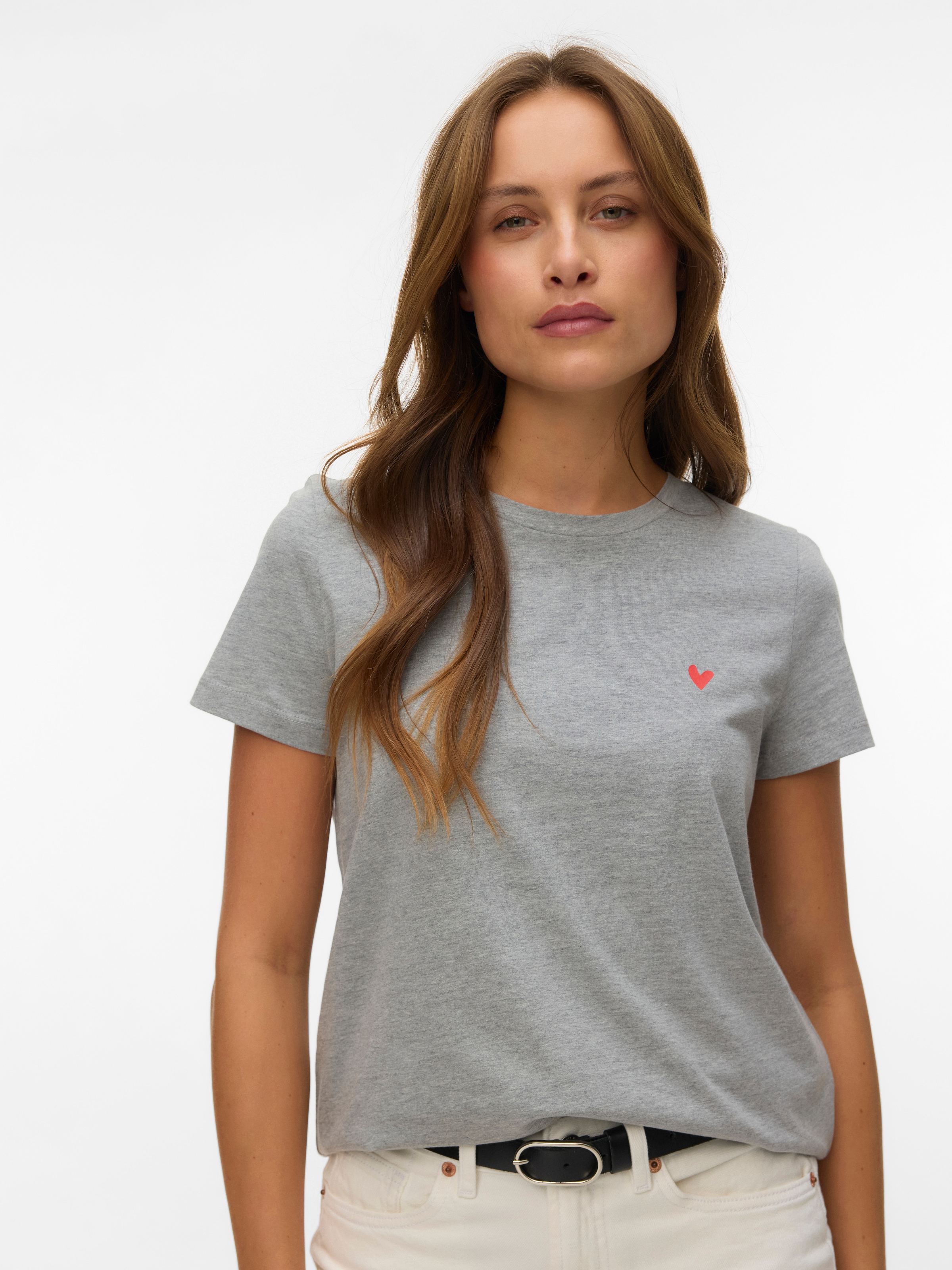 Image of Vero Moda Kurzarmshirt "VMVIVA S/S O-NECK T-SHIRT JRS BTQ GA"