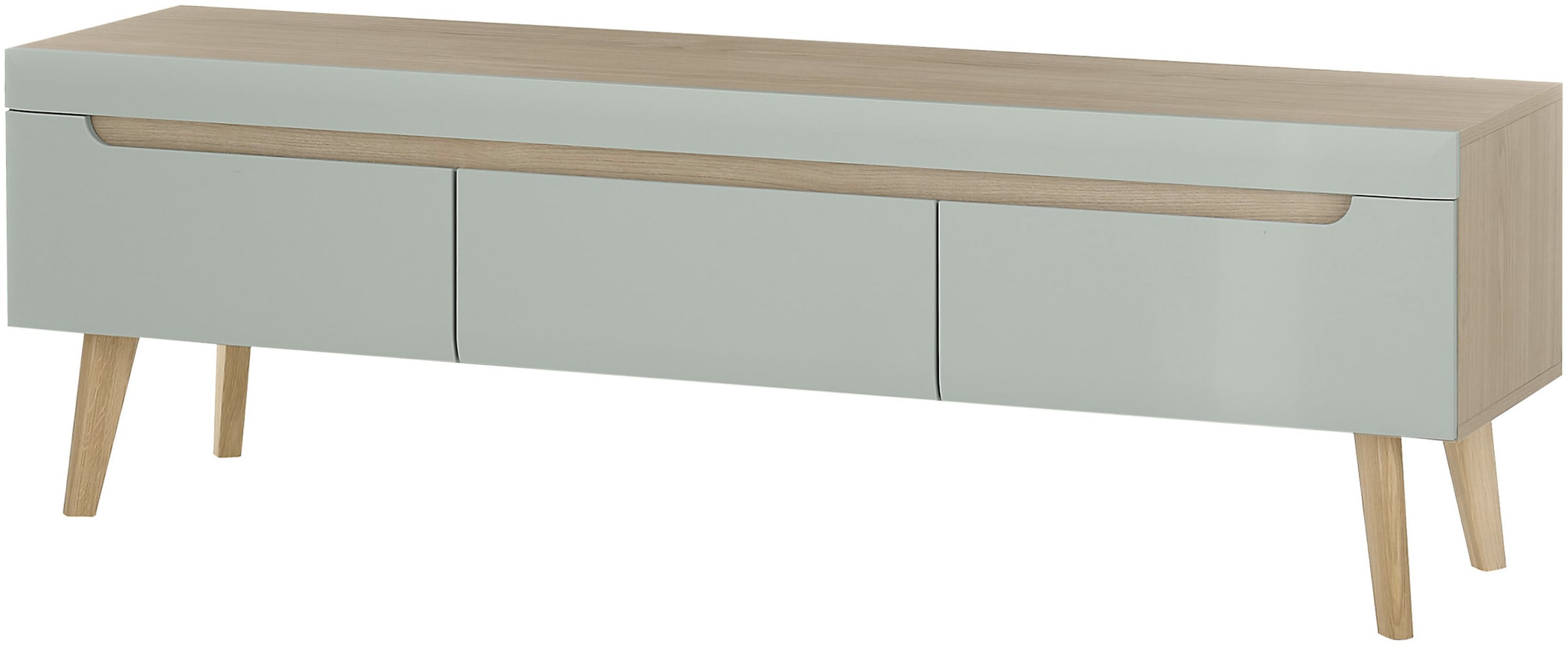 INOSIGN Lowboard »Torge, TV-Unterschrank, TV-Kommode, Fernsehschrank, TV-Board«, (1 St.), abgeschrägte Füsse, drei Farben, Scandi Design, 160 cm breit