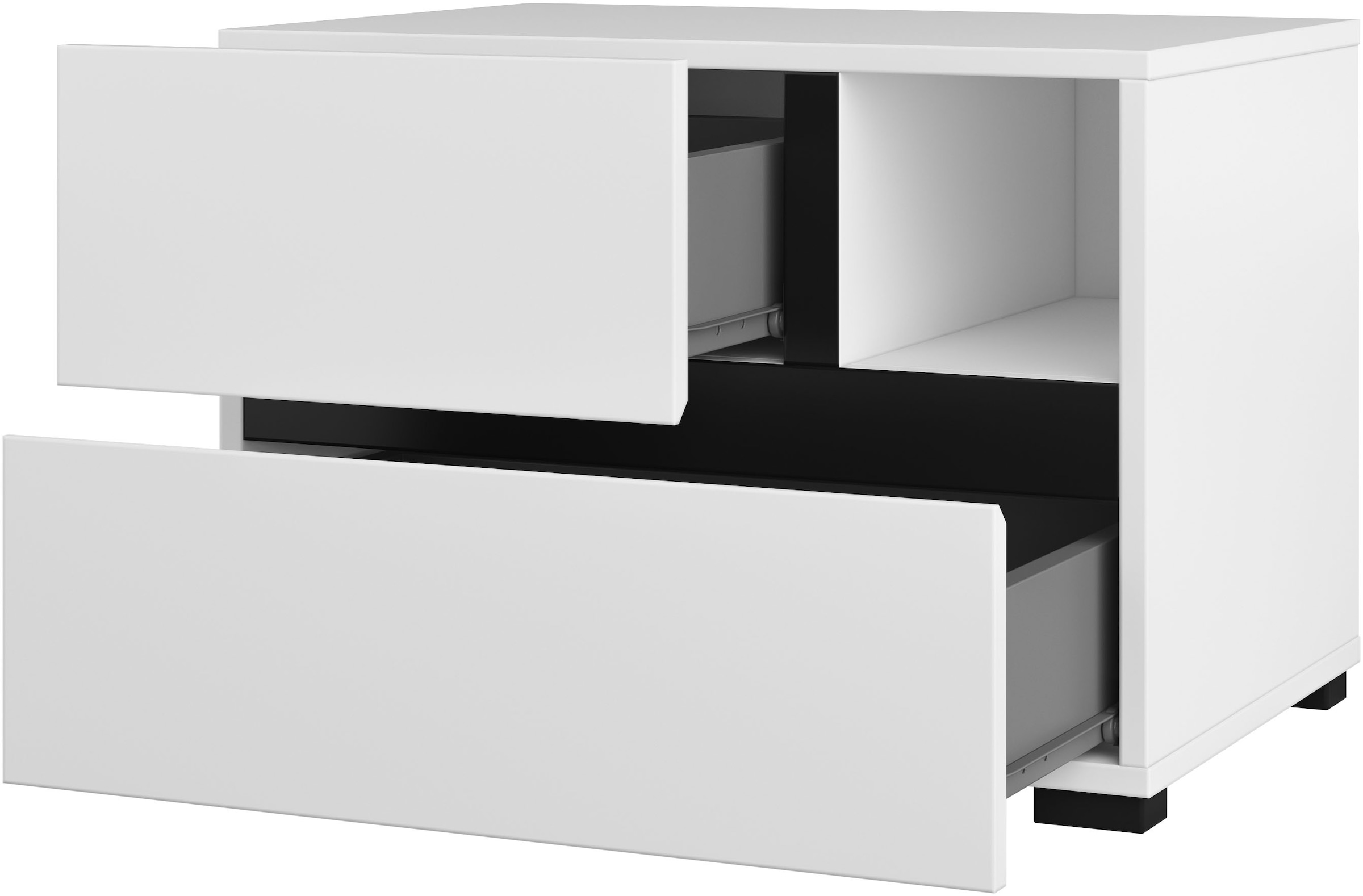 Home affaire Schlafzimmer-Set »Cross, moderne, grifflose Optik, FSC-zertifiziert« Bett 180x200cm, 2 Nachtkommoden, Schrank 2-oder 4-türig, 4 Stk. tlg. Komplettschlafzimmer-Set