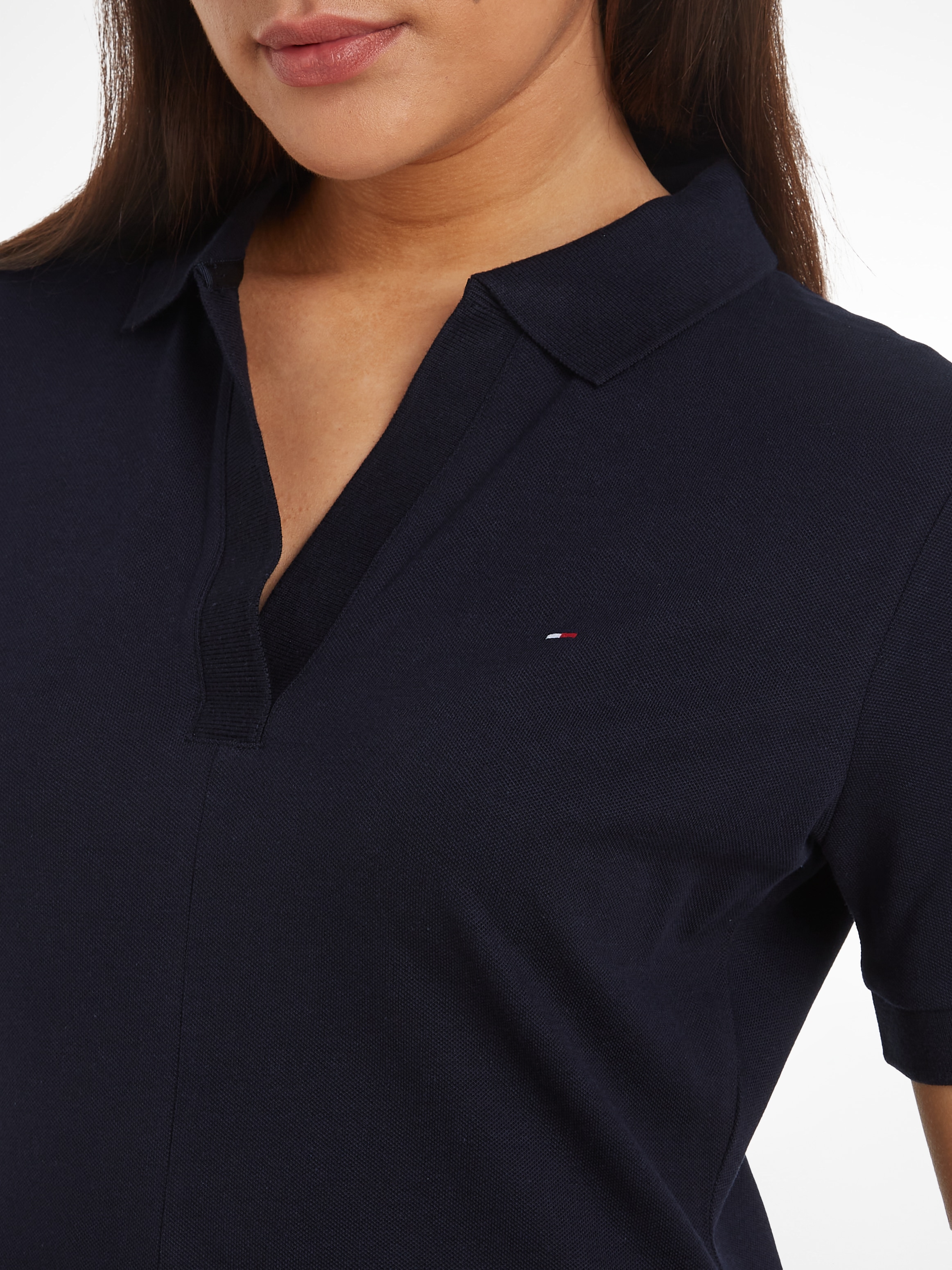 Tommy Hilfiger Polokleid »F&F OPEN PLCKT LYCLL POLO DRS SS«, mit Logostickerei