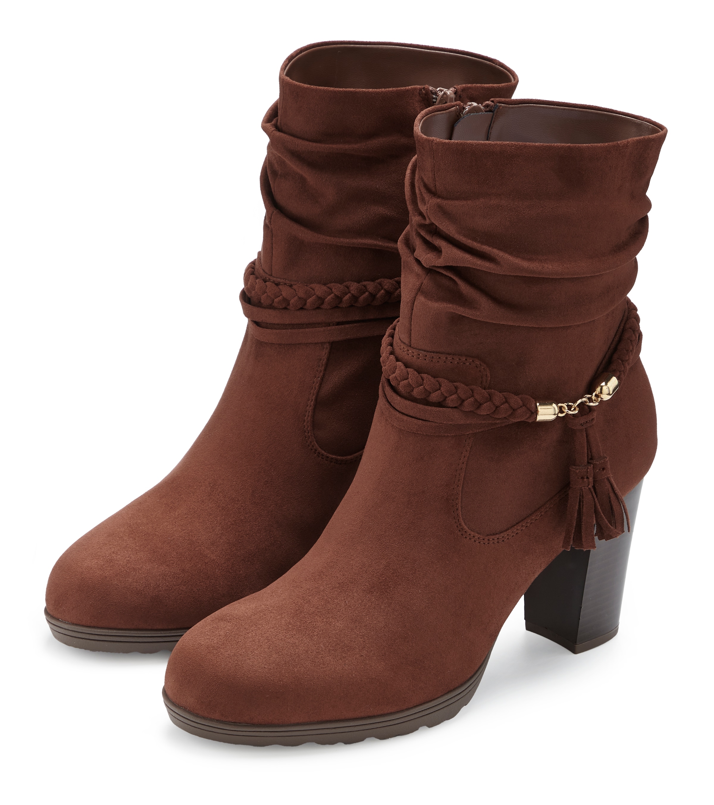 LASCANA Bottines »Stiefel, Boots,«  mit Blockabsatz  und Schmuckelement VEGAN