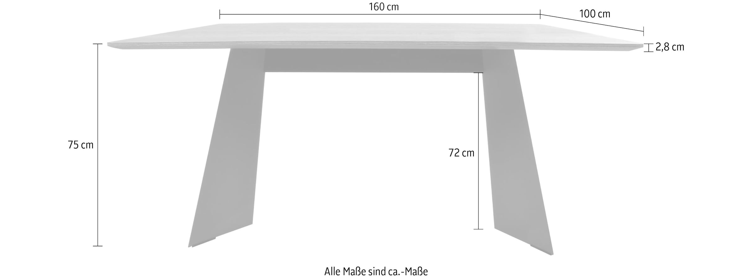 K+W Komfort & Wohnen Esstisch »Cube« in Nachbildung Risseiche dunkel, Untergestell in 2 Farben
