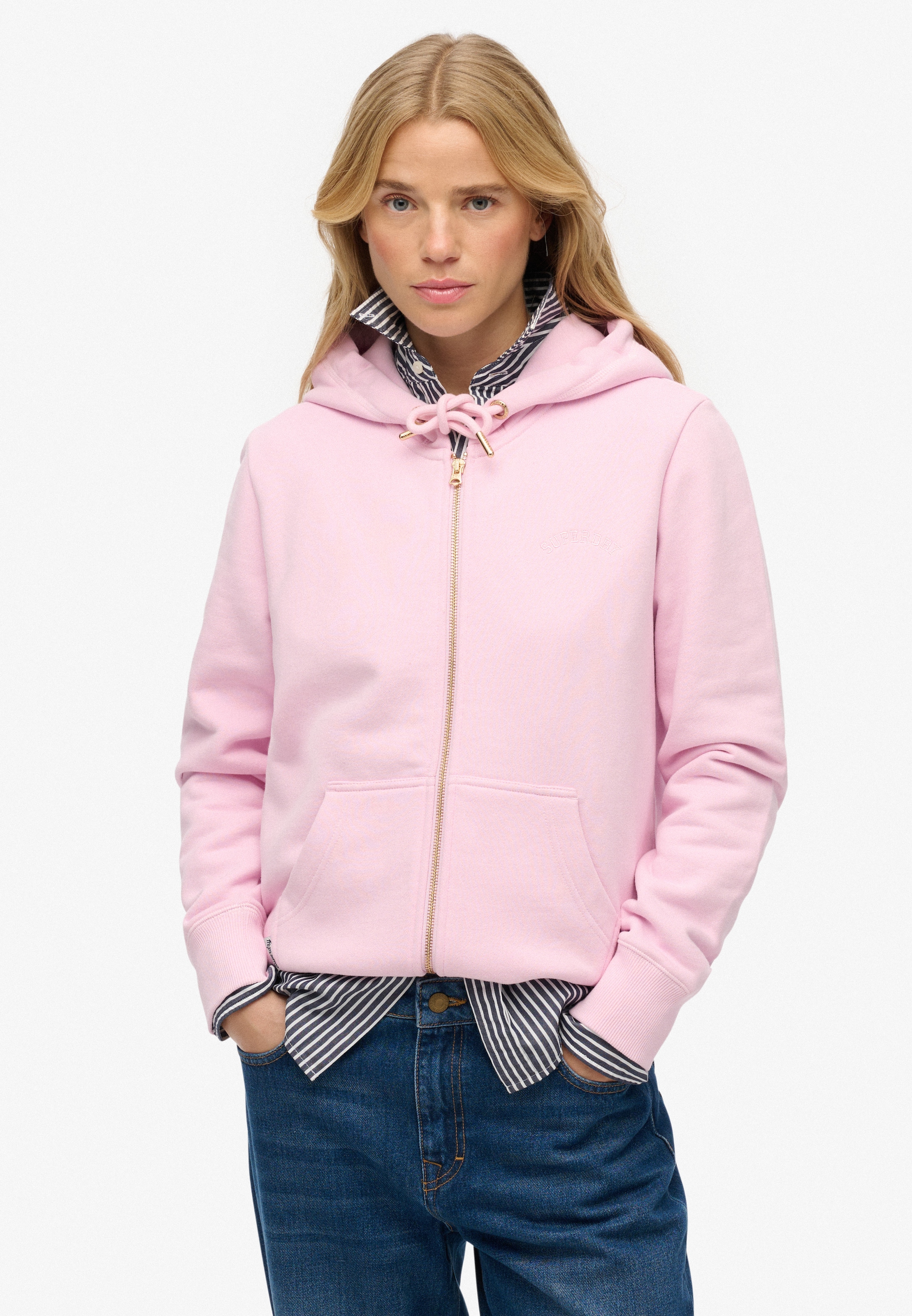 Superdry Kapuzensweatjacke »Essential Logo Ziphood Hb« Mit Logostickerei