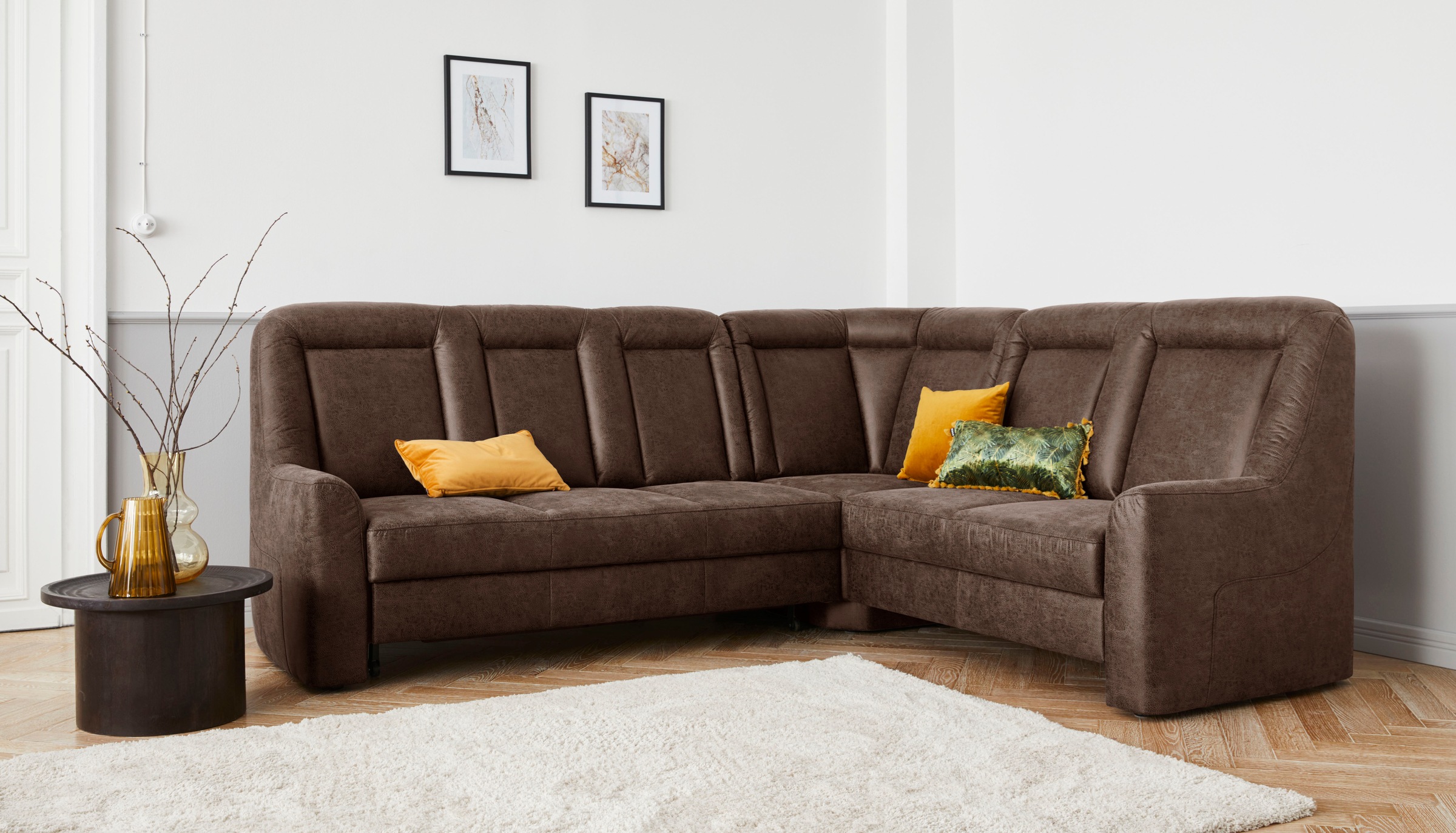 sit&more Ecksofa »Melissa L-Form«, klassisches Polsterprogramm, wahlweise Bettfunktion und Schubkasten