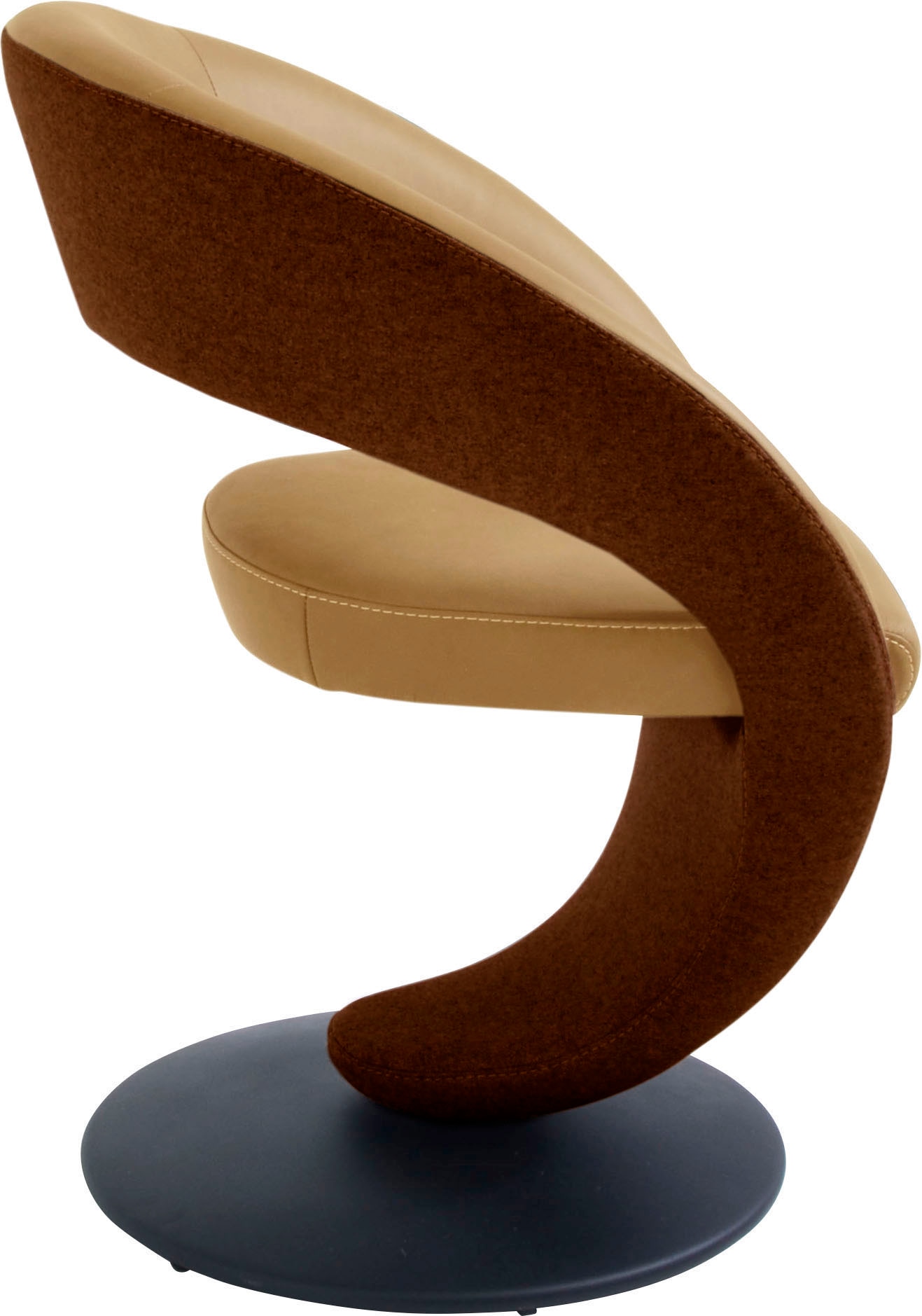 K+W Komfort & Wohnen Chaise de salle à manger »Wave, Drehstuhl, Polsterstuhl« () fauteuil design pivotant, plateau tournant métal noir, combinaison de couleurs