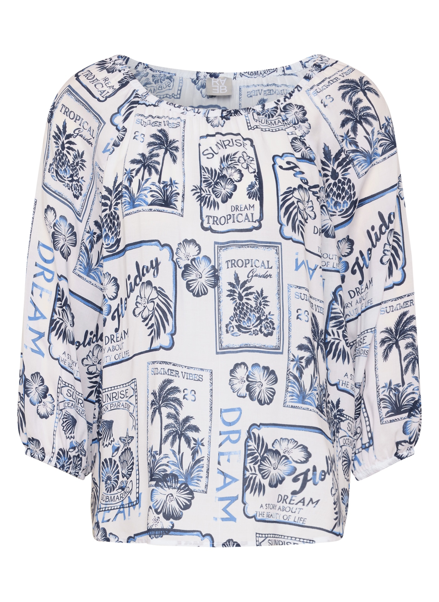 Rabe Schlupfbluse 3/4-Arm mit Allover-Druck