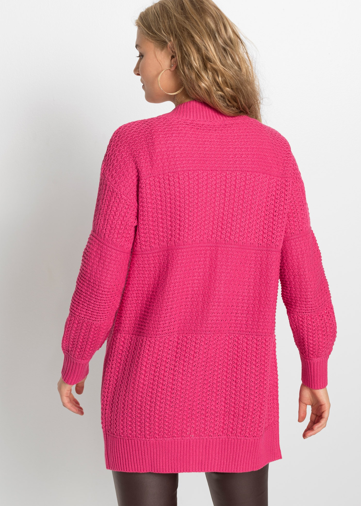 bonprix Longstrickjacke »Longstrickjacke« lockere Passform, mit Strickmuster, casual Stil