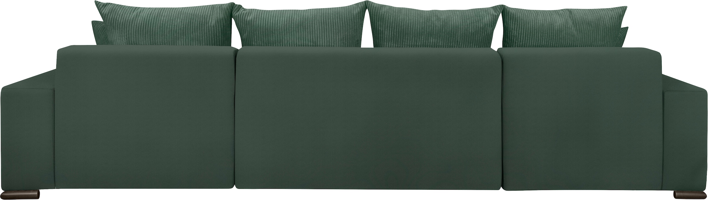 COLLECTION AB Wohnlandschaft »XL-Josy U-Form, Breite 313 cm, Cord-/Mix«, inkl. Bettfunktion, Bettkasten, mit 4 gleich grossen Rückenkissen