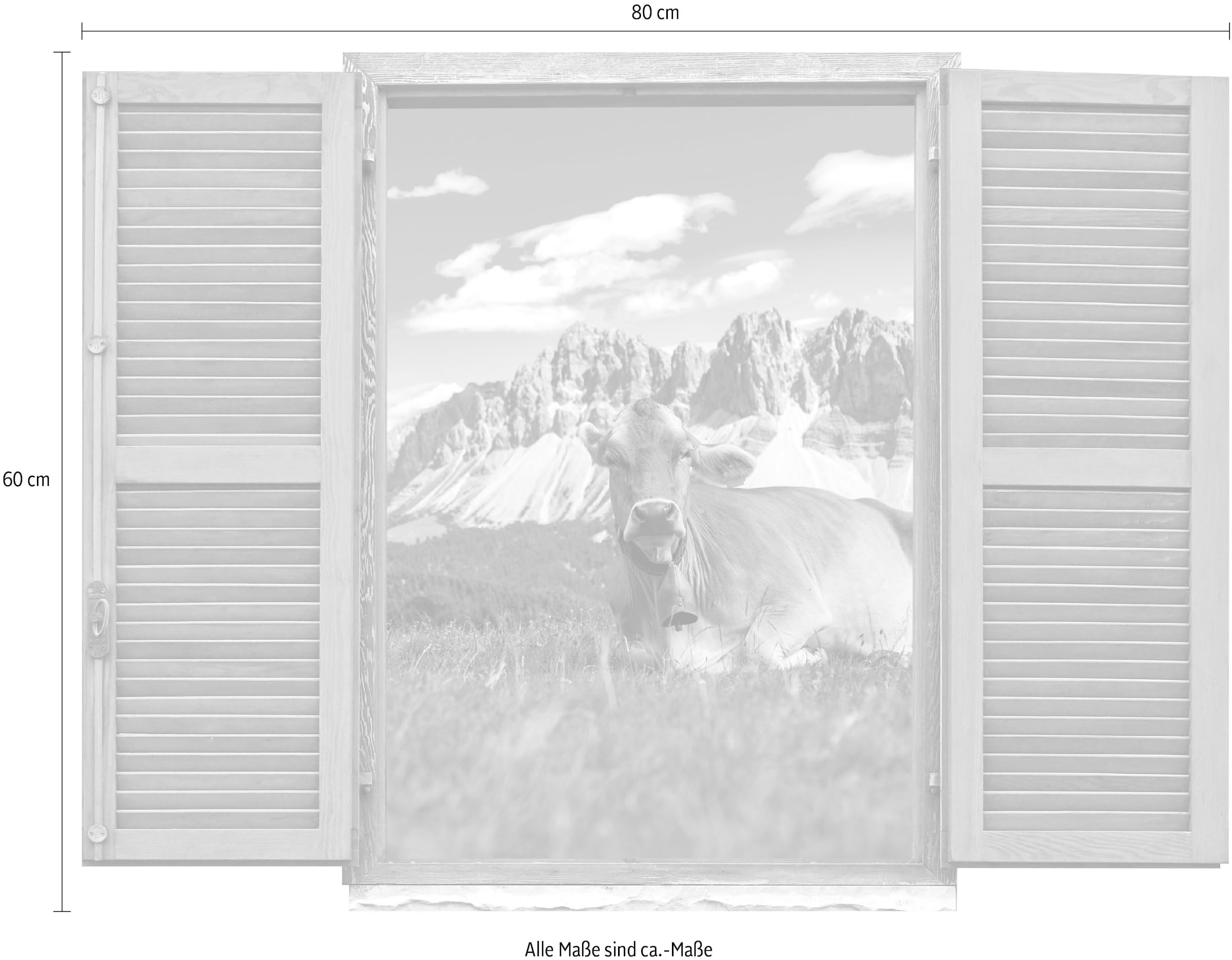 queence Wandtattoo »Kühe« Wandsticker, Wandbild, selbstklebend, 3D, Fenster