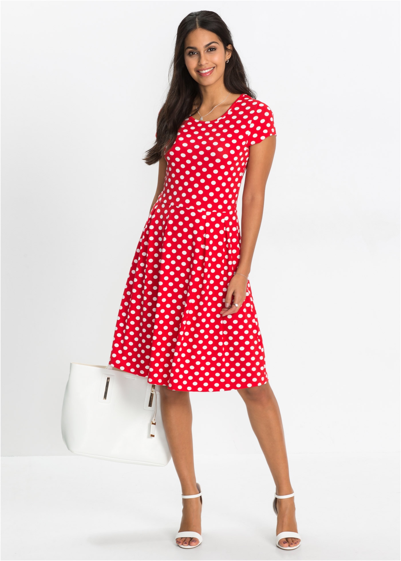 bonprix Robe en jersey »Jerseykleid aus Viskose-Mix« 1 tlg. für sommerliche Tage, aus Viskose-Mix, ausgestellte Passform